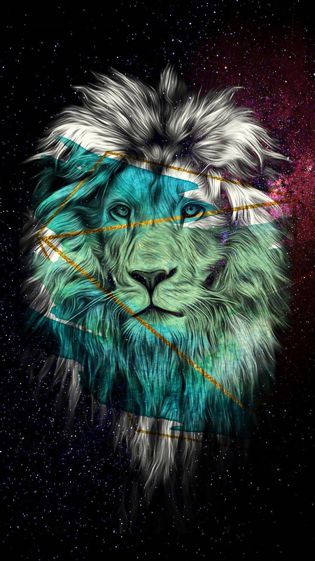 Galaxy Lion grønn estetikk Bakgrunner