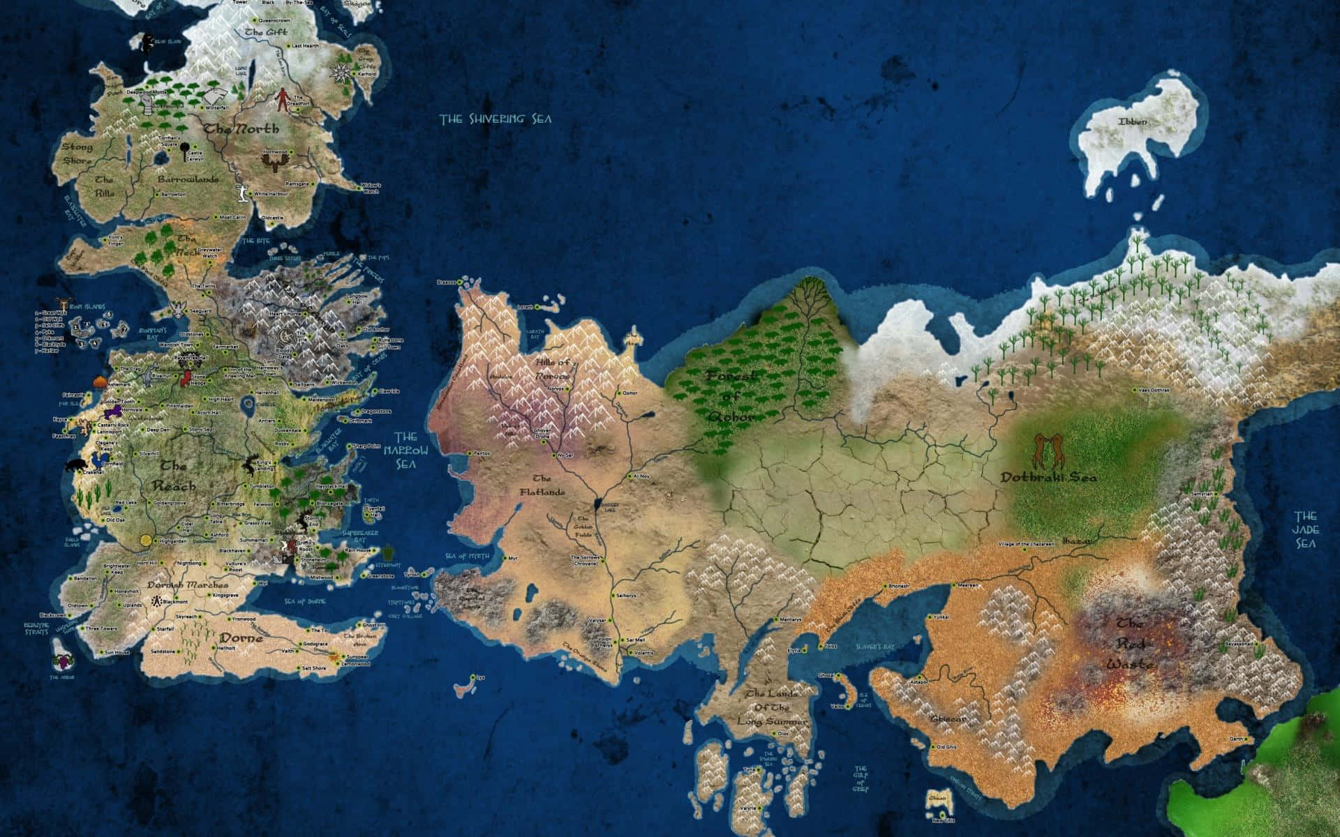 Game of Thrones Kart Blå Estetikk Kjente Verden Bakgrunner