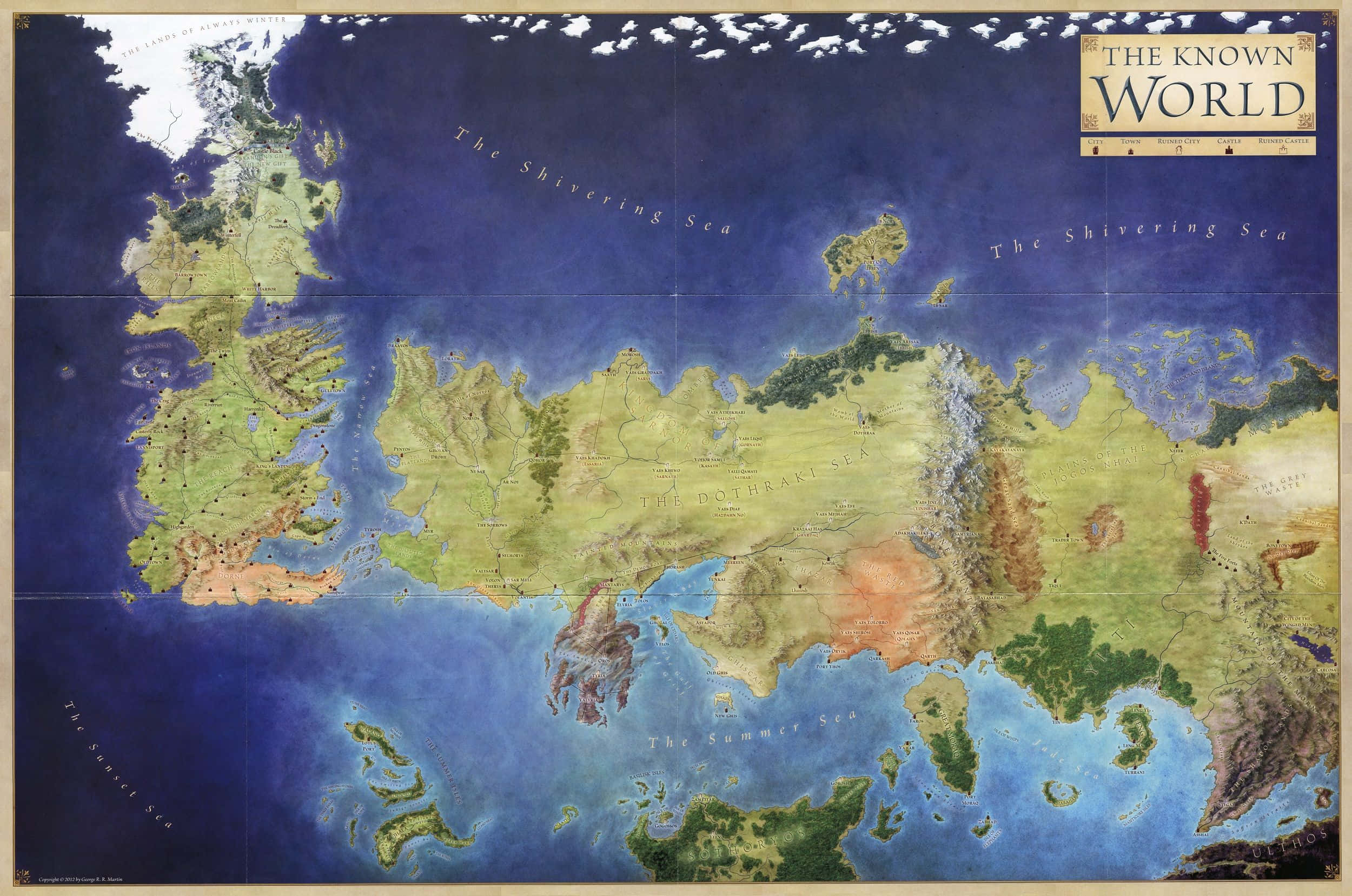 Game of Thrones Kart over den kjente verden Bakgrunner