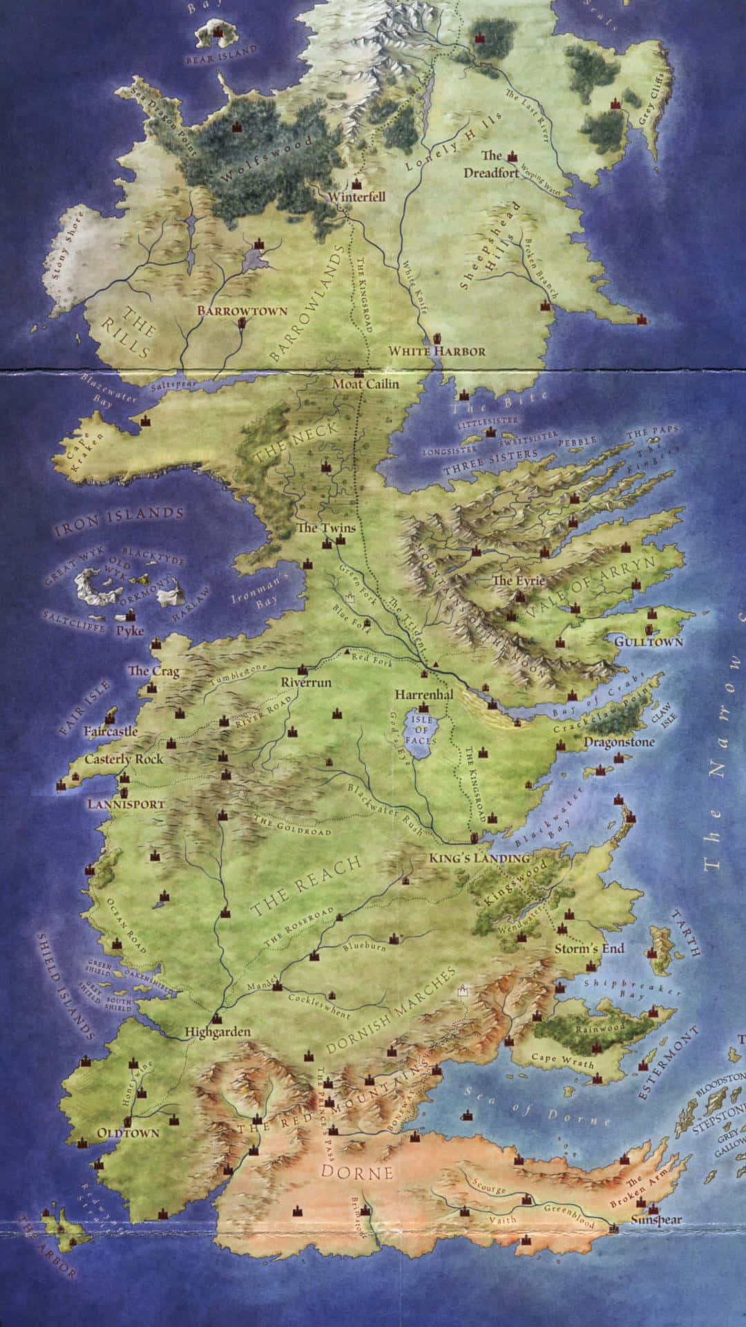Game Of Thrones Kart over Westeros Bakgrunner