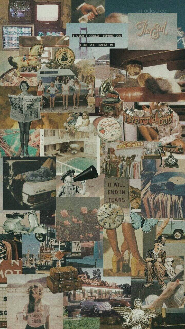 Gammelt estetisk collage Bakgrunner