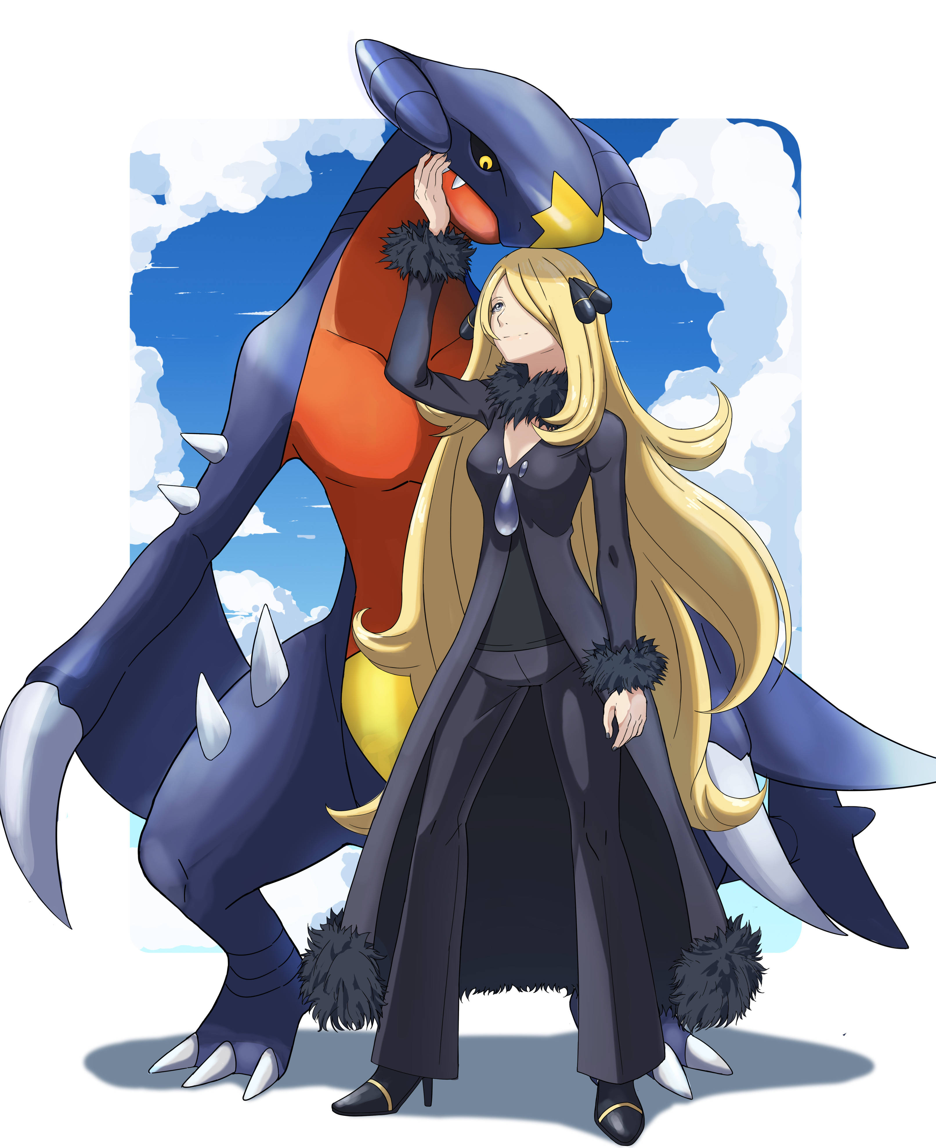 Garchomp og Cynthia-fanart Bakgrunner