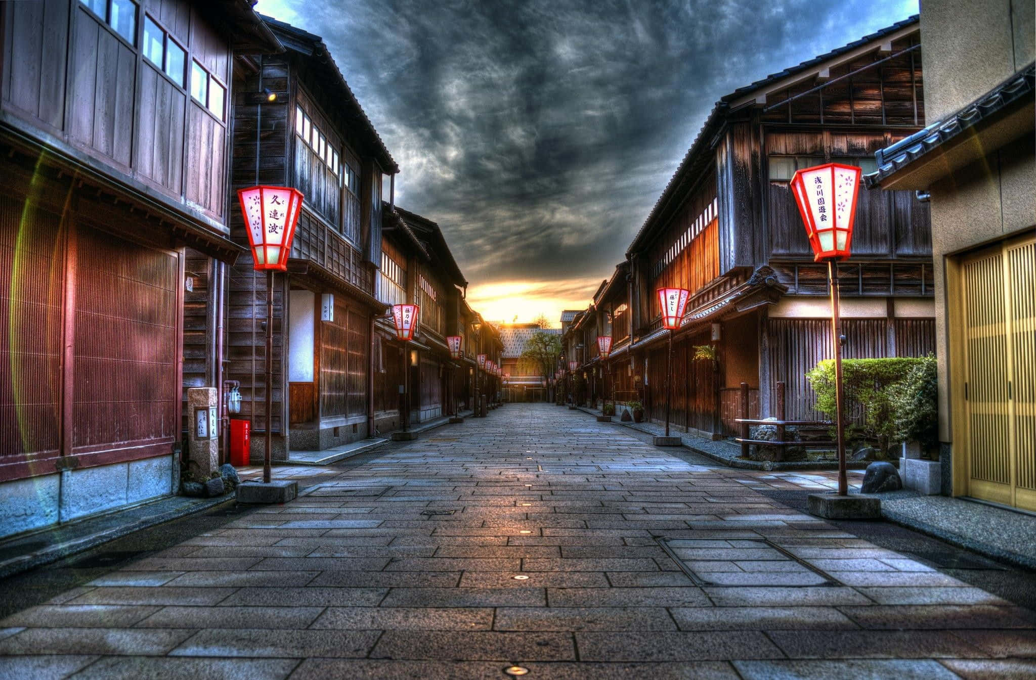 Gatebelysning på veien i Japan Bakgrunner