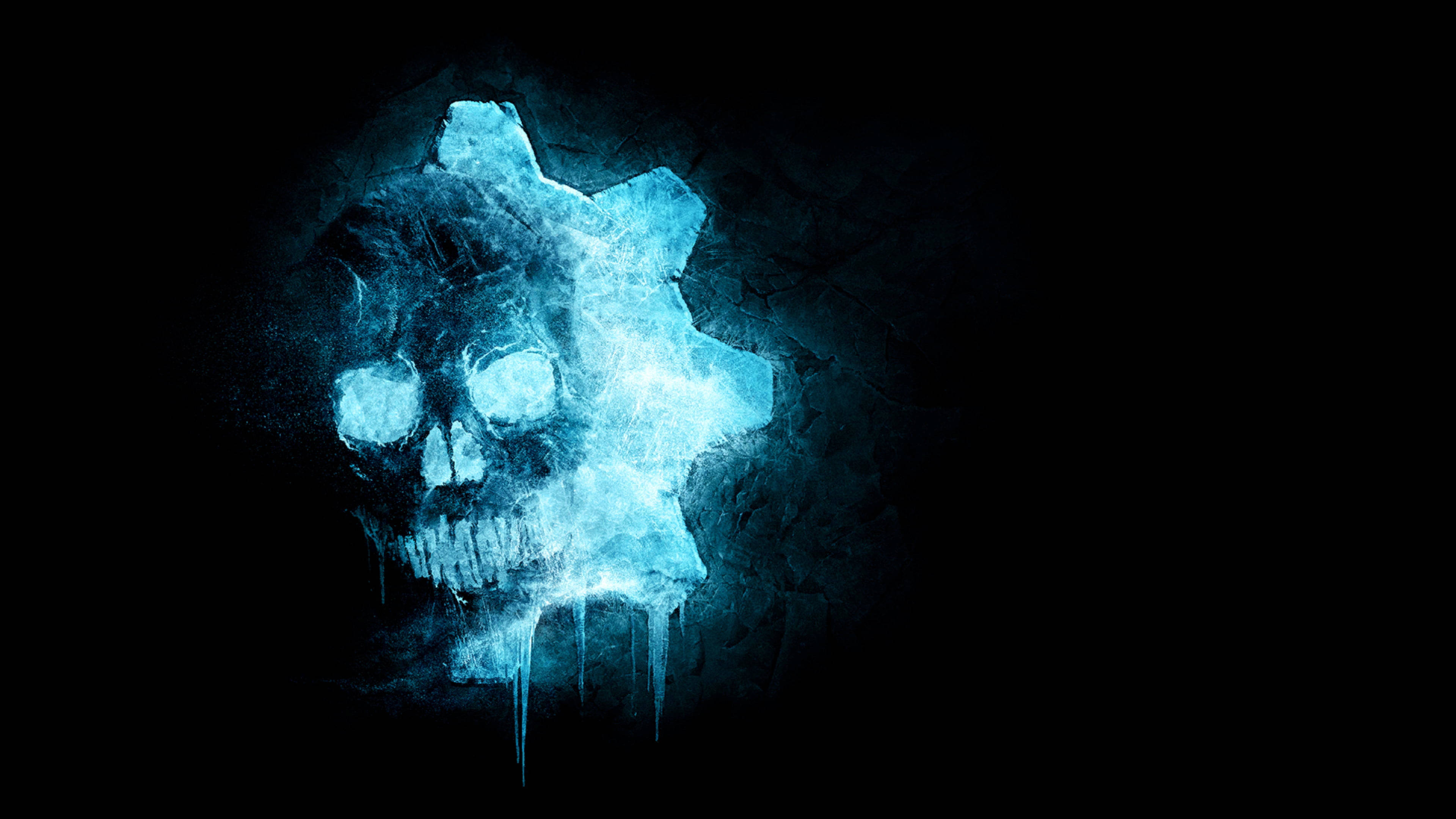 Gears 5 4K Blå Hodeskalle Bakgrunner