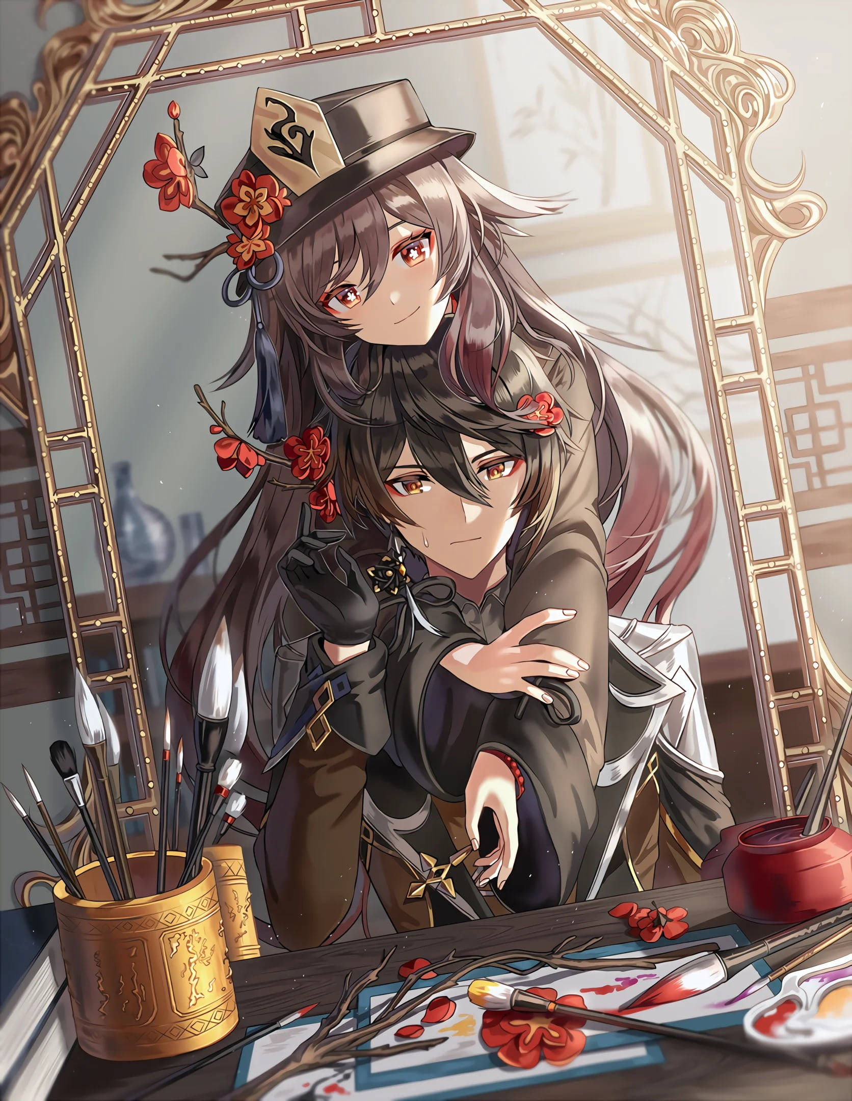 Genshin Impact Estetisk Anime Par Bakgrunner