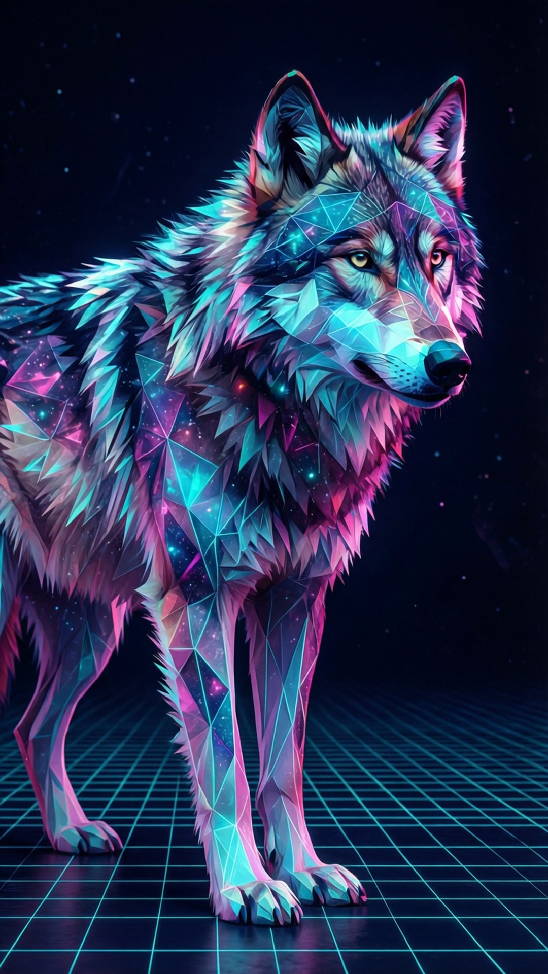 Geometrisk neonulv Bakgrunner