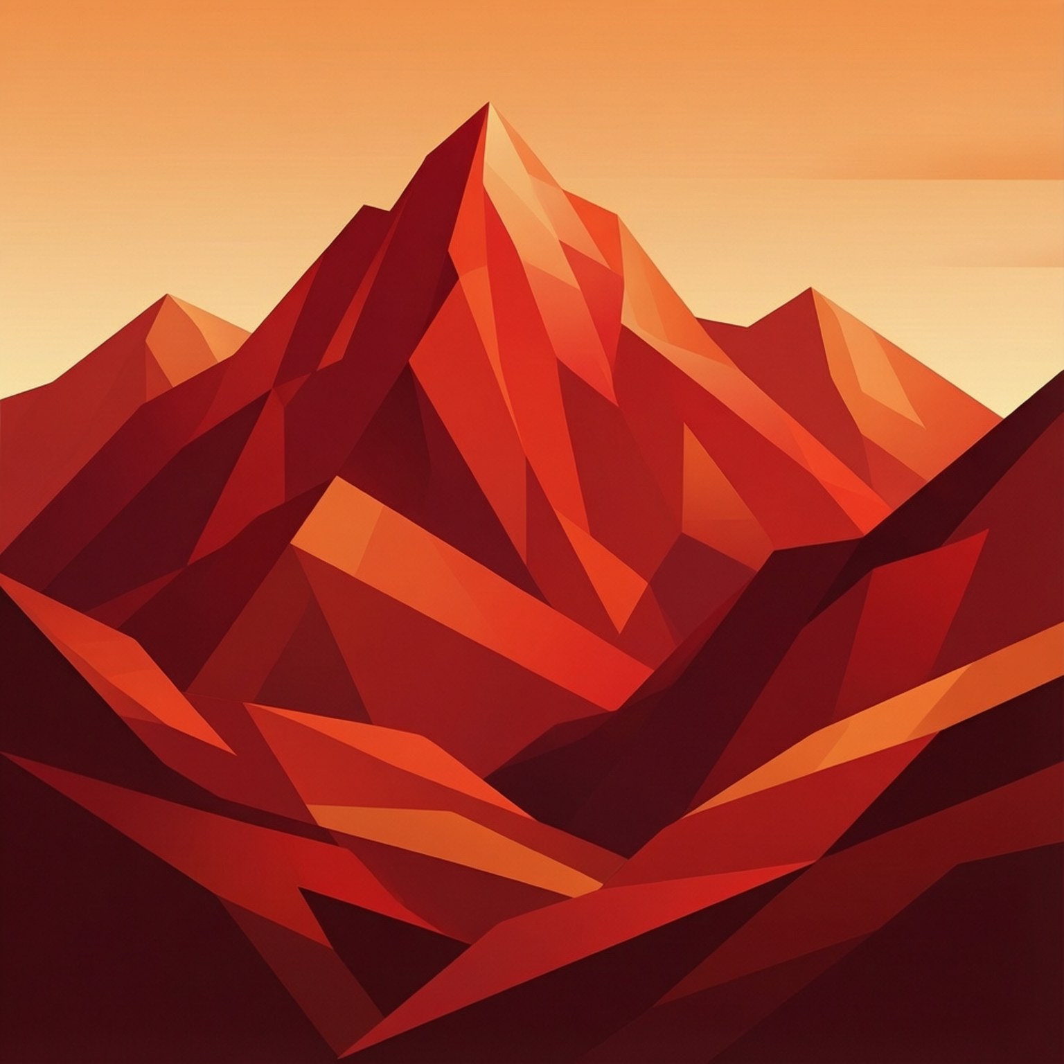 Geometrisk rødt fjell Bakgrunner