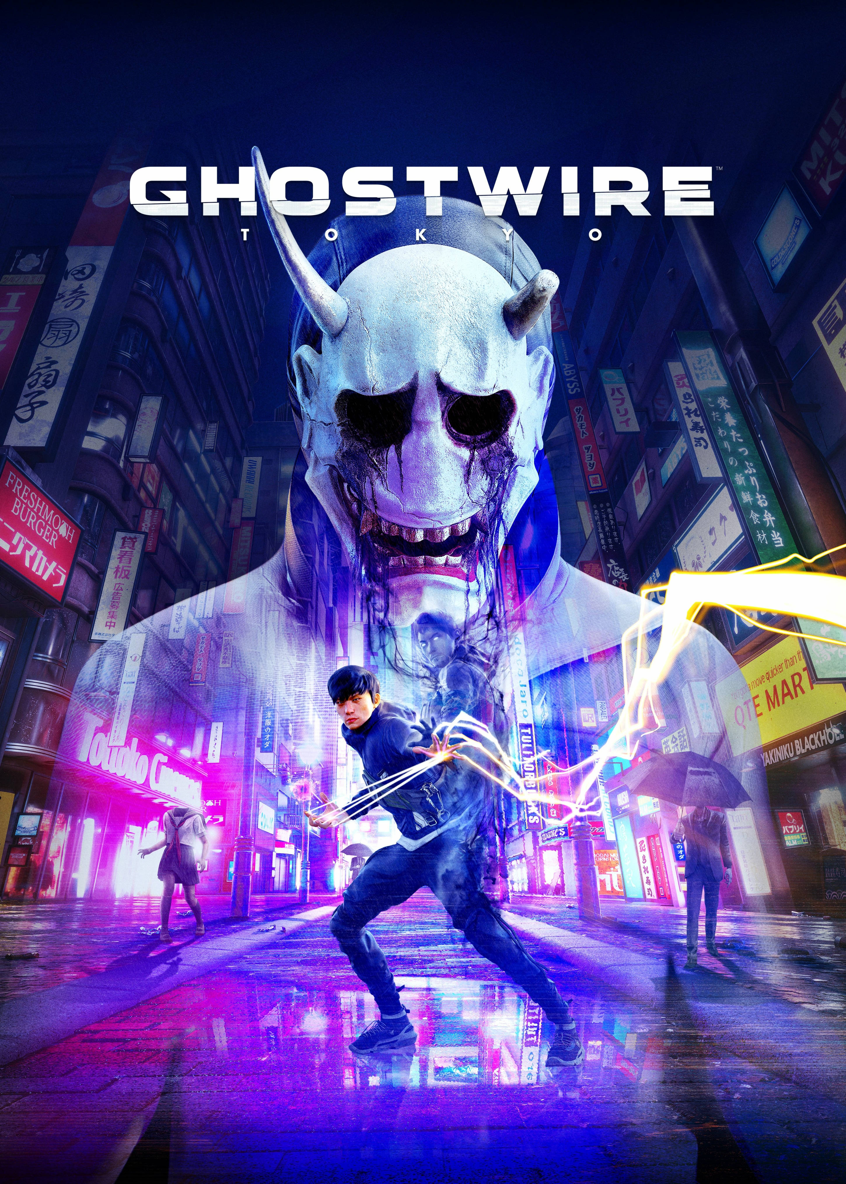 Ghostwire Tokyo offisielle spillomslag Bakgrunner
