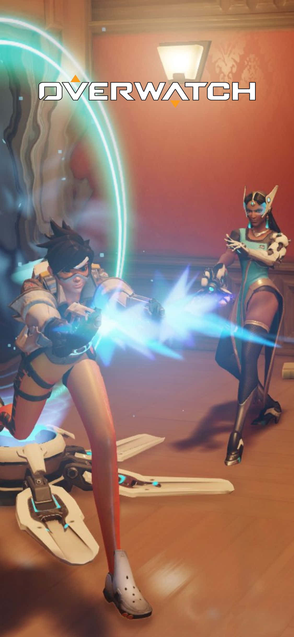 Gjør deg klar til å hoppe inn i handlingen med din iPhone X og Overwatch Bakgrunner
