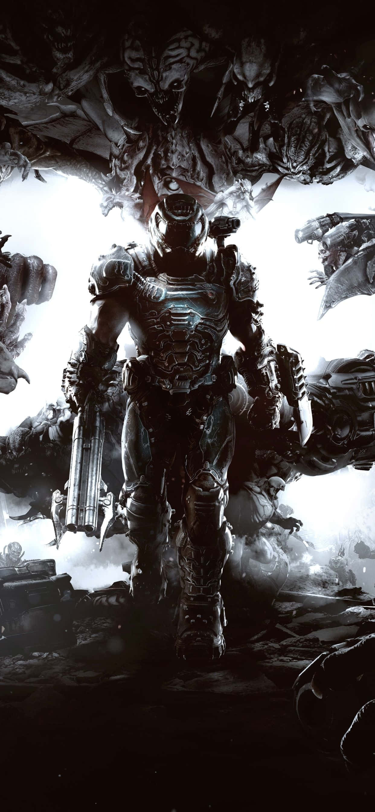 Gjør deg klar til å slå demoner i Doom Eternal på iOS Bakgrunner