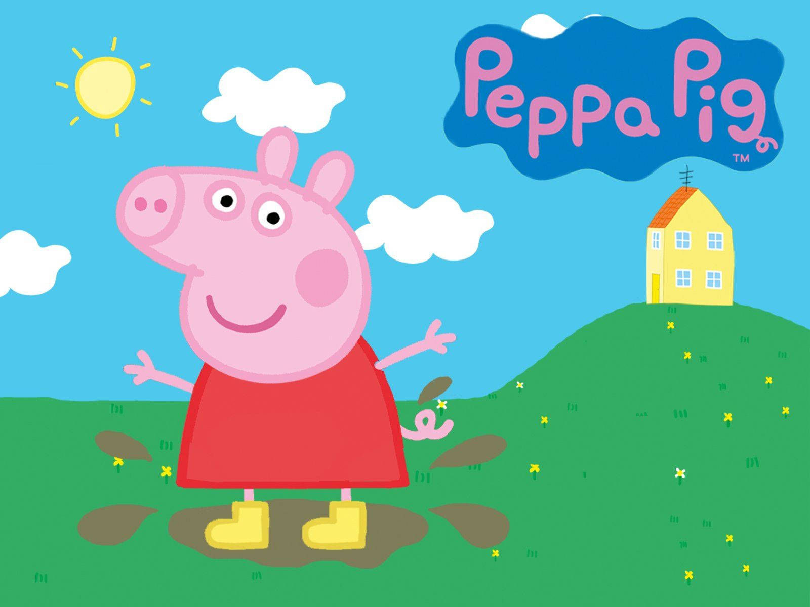 Gjørmete grønn eng Peppa Pig-nettbrett Bakgrunner