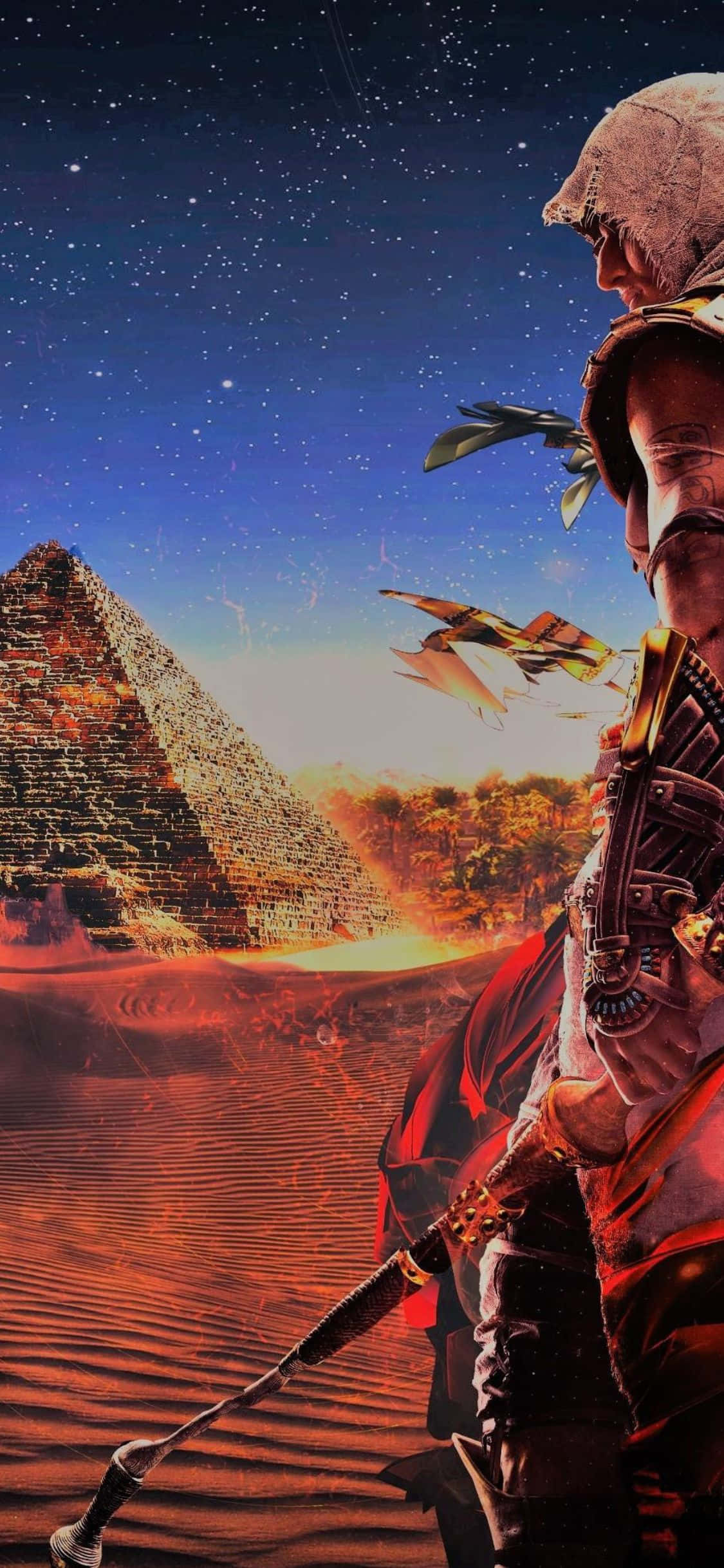 Gjør deg klar til å spille Assassin's Creed Origins på din iPhone X Bakgrunner