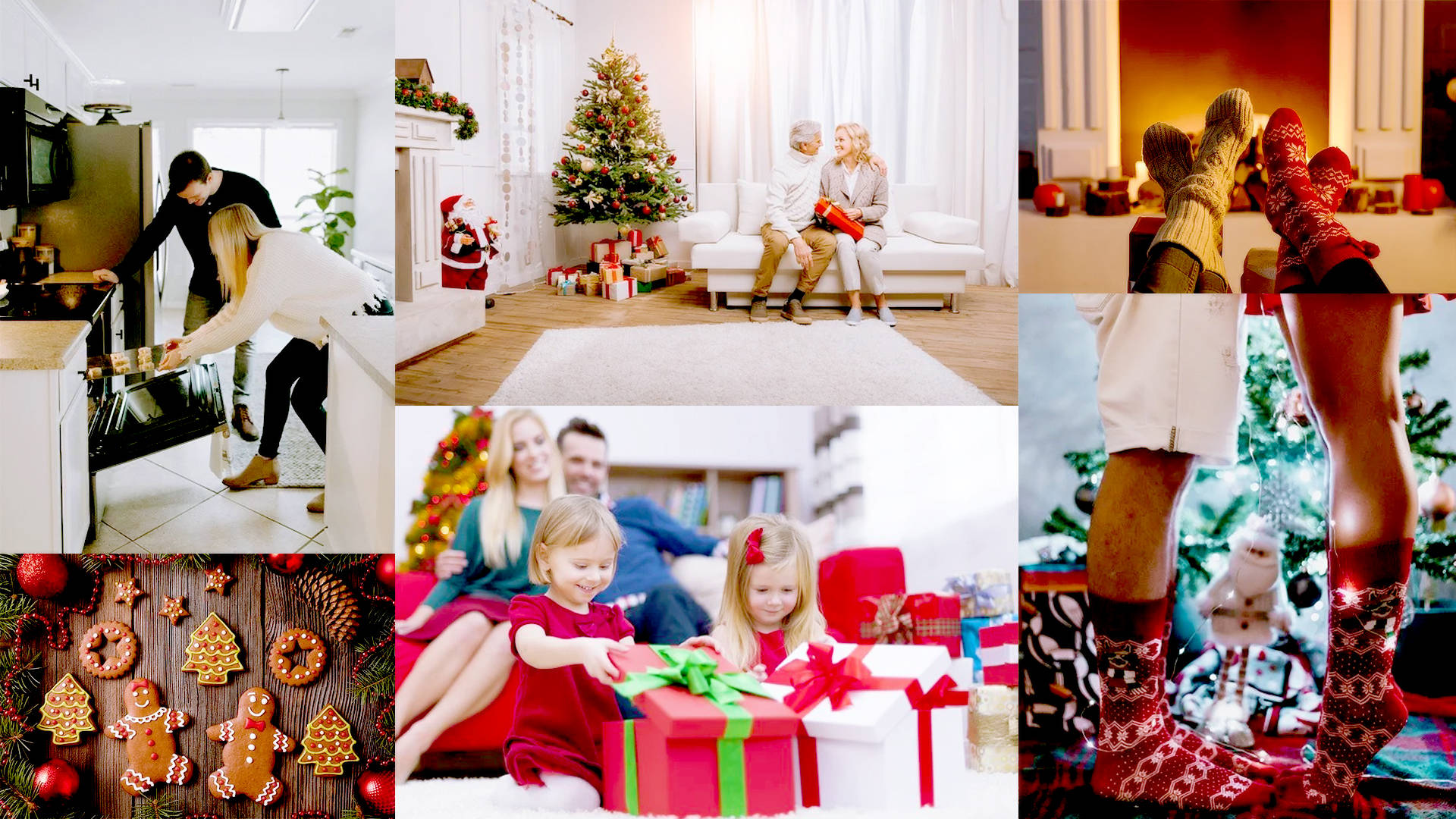 Glad Familie Julekollasj Bakgrunner