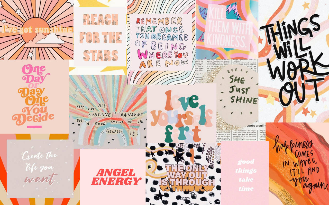 Glad og søt pastellfarget mood board Bakgrunner