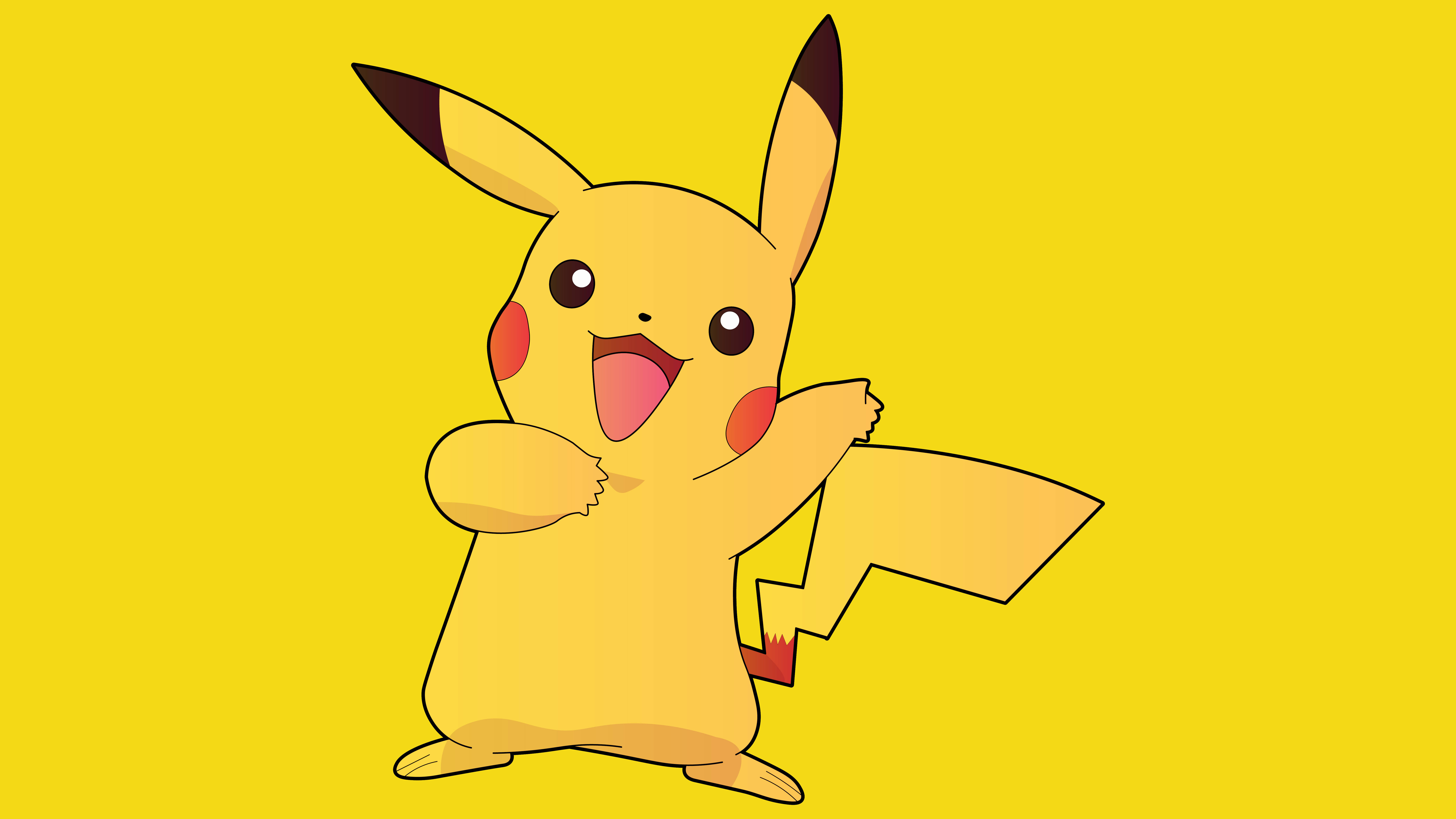 Glad Pikachu 4K Portrett Bakgrunner