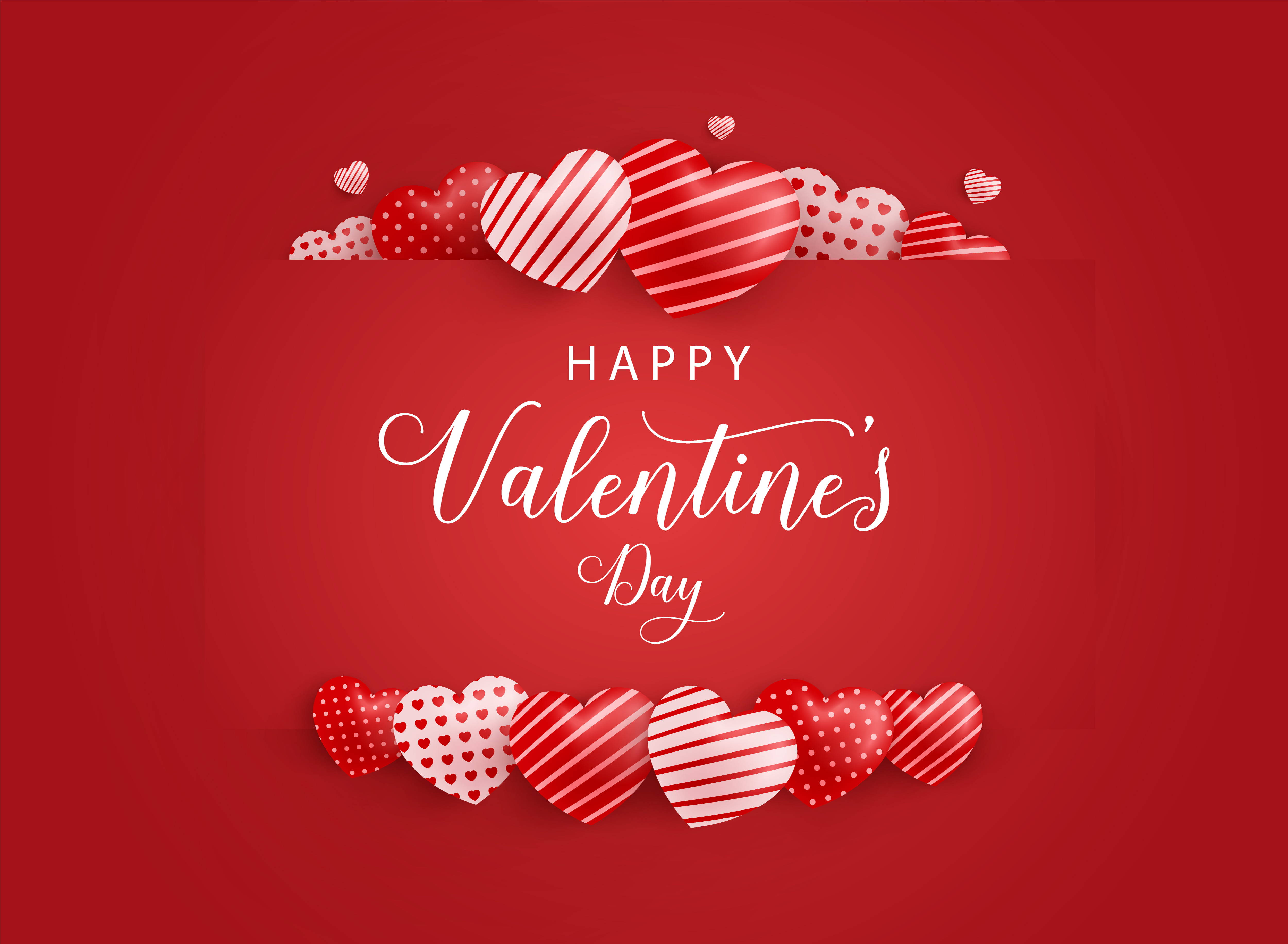 Glad Valentinsdag Mønstrede Hjerter Bakgrunner