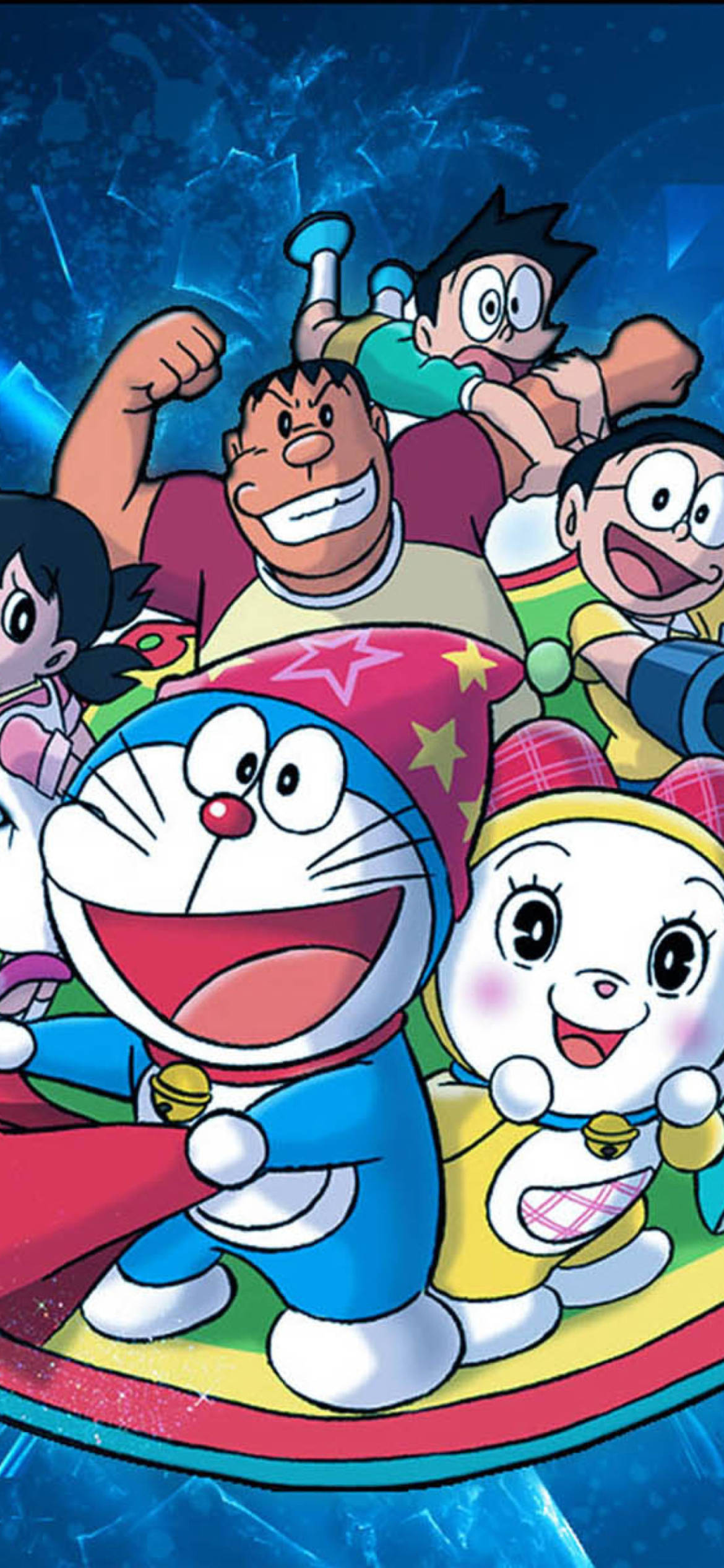 Glade venner og Doraemon iPhone Bakgrunner