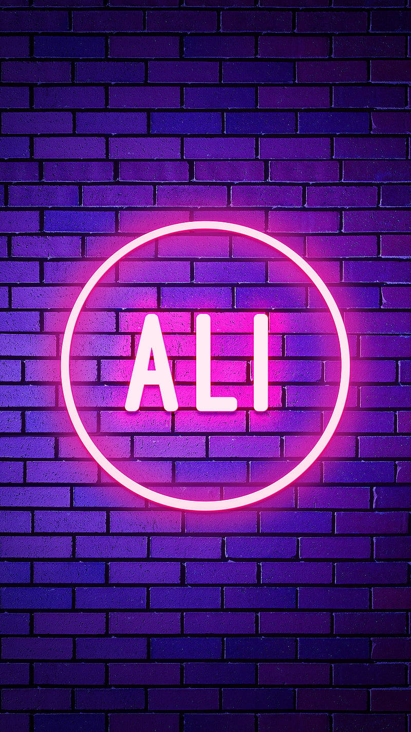 Glødende neon Ali-navn Bakgrunner