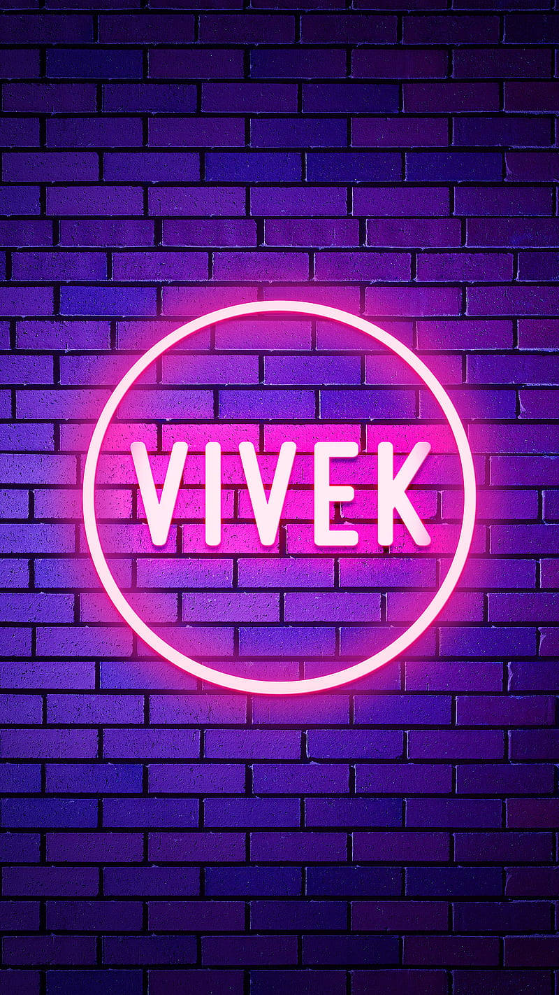 Glødende neon Vivek-navn Bakgrunner