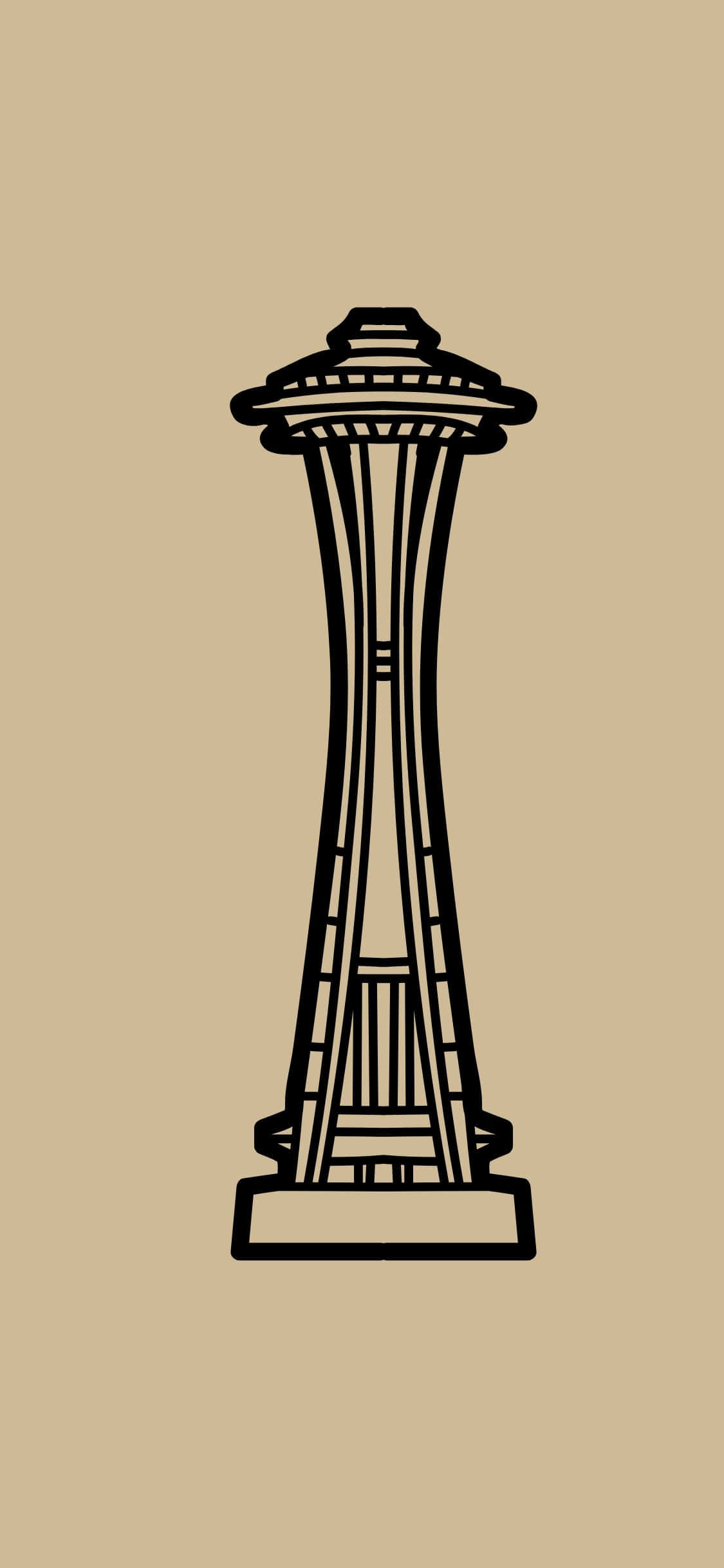 Glødende Seattle bybilde sett ovenfra om natten Bakgrunner