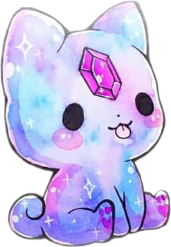 Glitrende edelsten kawaii katt.PNG Bakgrunner