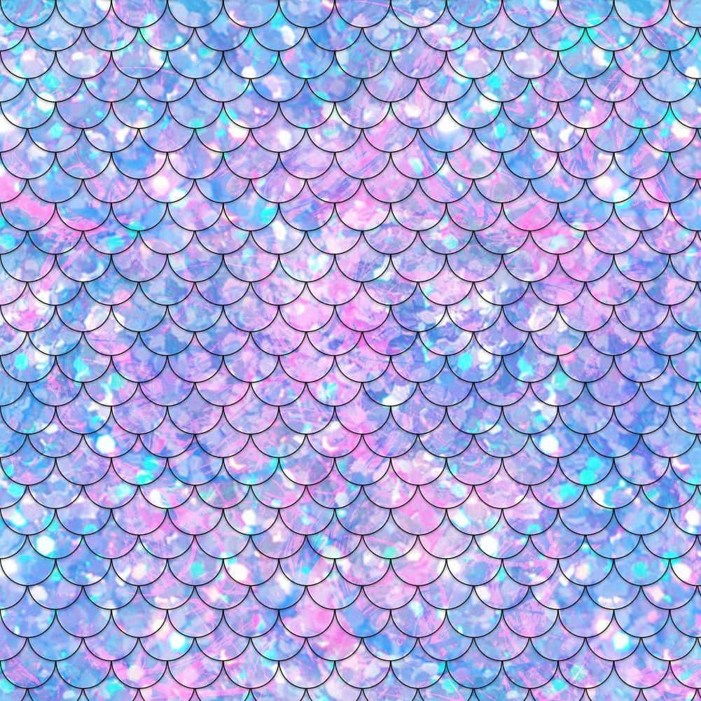 Glitrende havfrueglitter i kamskjellmønster Bakgrunner