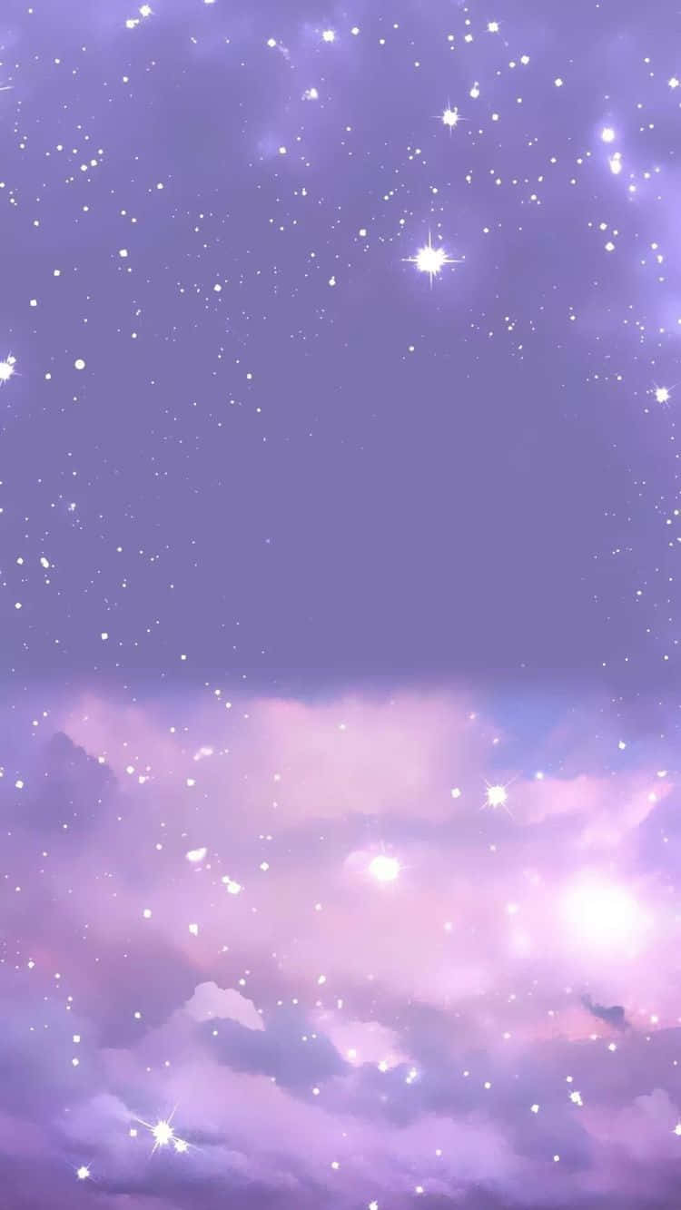Glitrende Kawaii lavendel pastelllilla estetisk bakgrunn Bakgrunner
