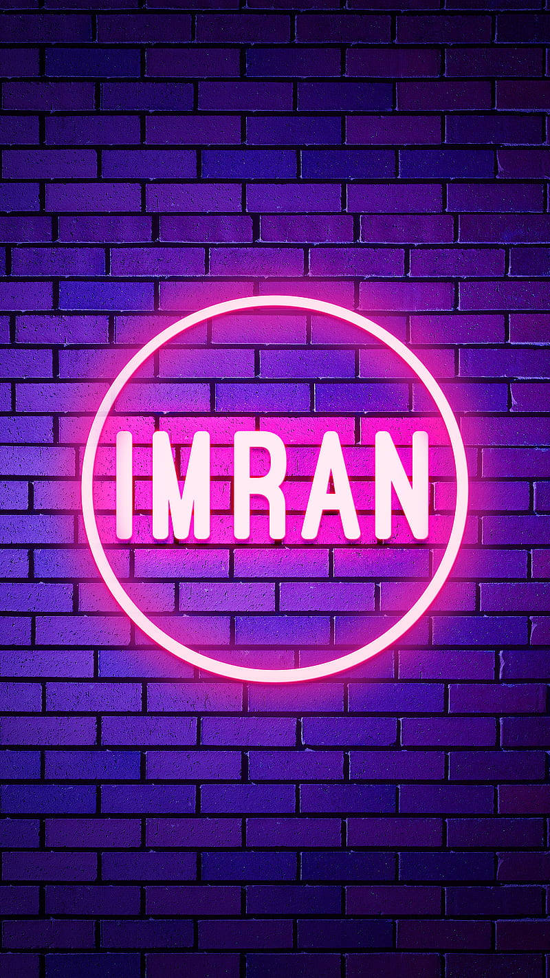Glødende neonskrift Imran Bakgrunner