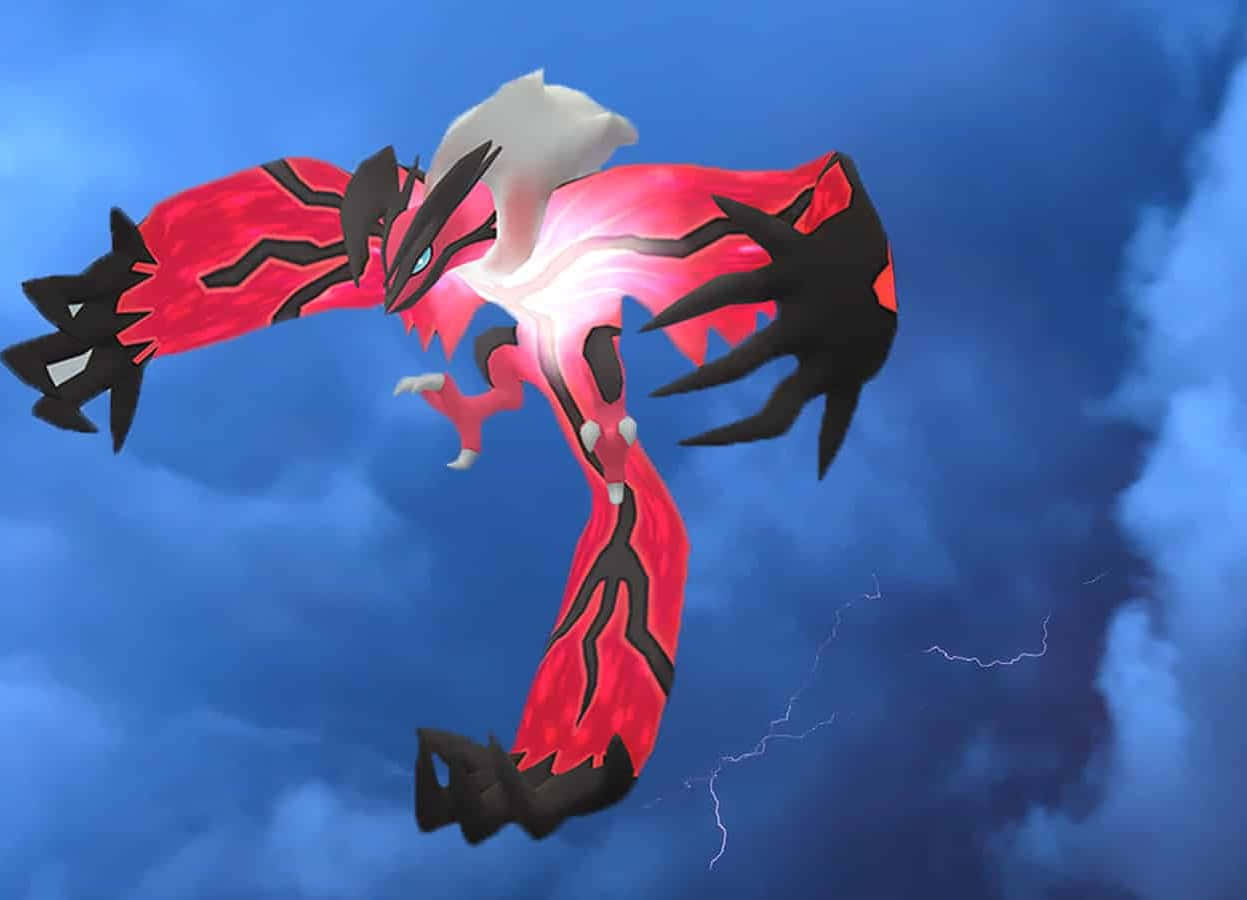 Glødende Yveltal Pokemon på himmelen Bakgrunner