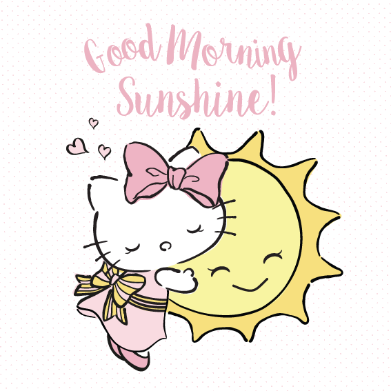 God morgen solskinn Søt katt og sol illustrasjon Bakgrunner
