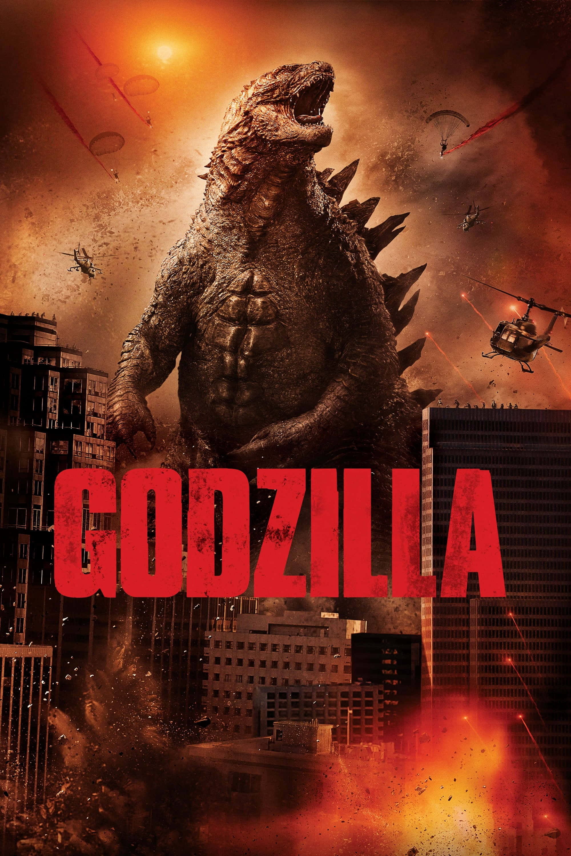 Godzilla Filmplakat i Byen Bilde Bakgrunner
