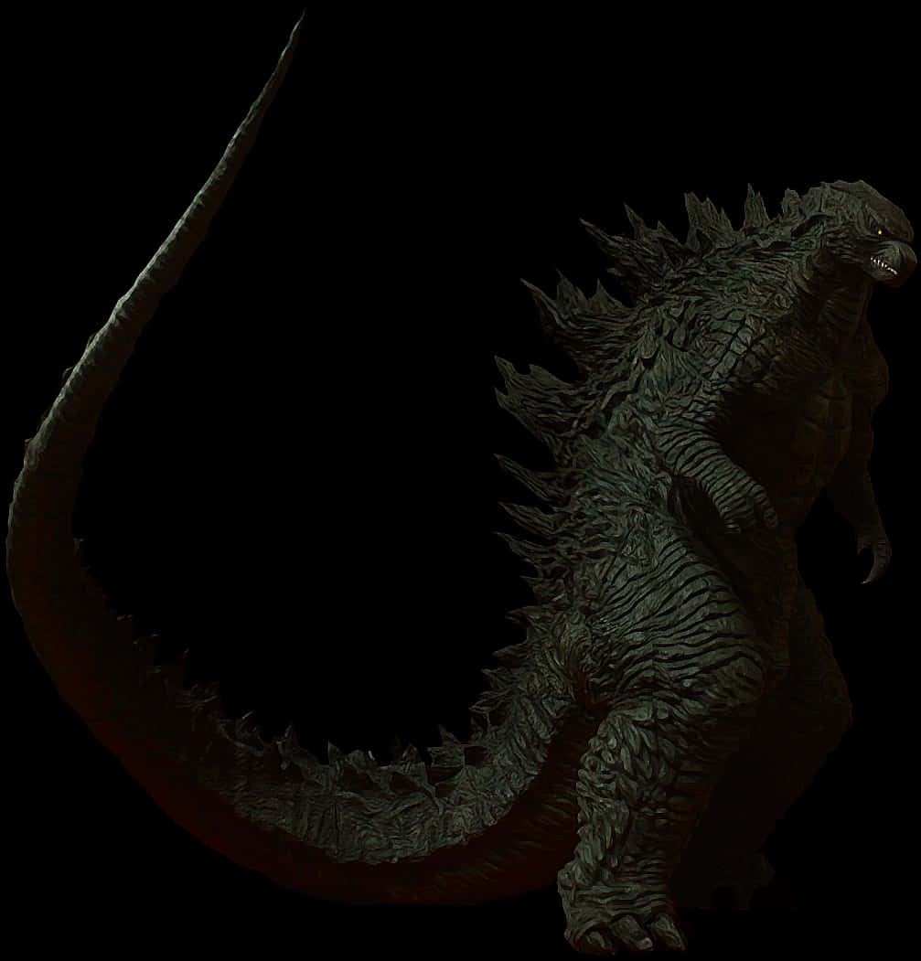 Godzilla-silhuett mot svart bakgrunn Bakgrunner