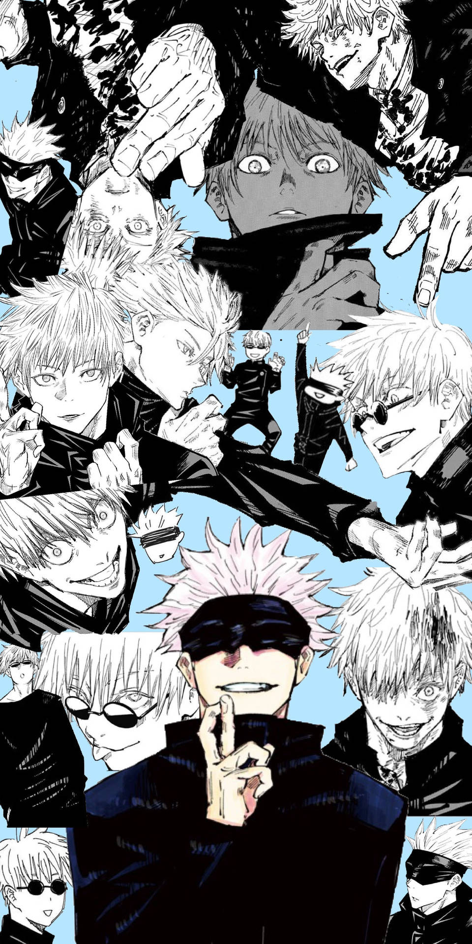 Gojo Satoru Jujutsu Kaisen-manga-kunstbakgrunn