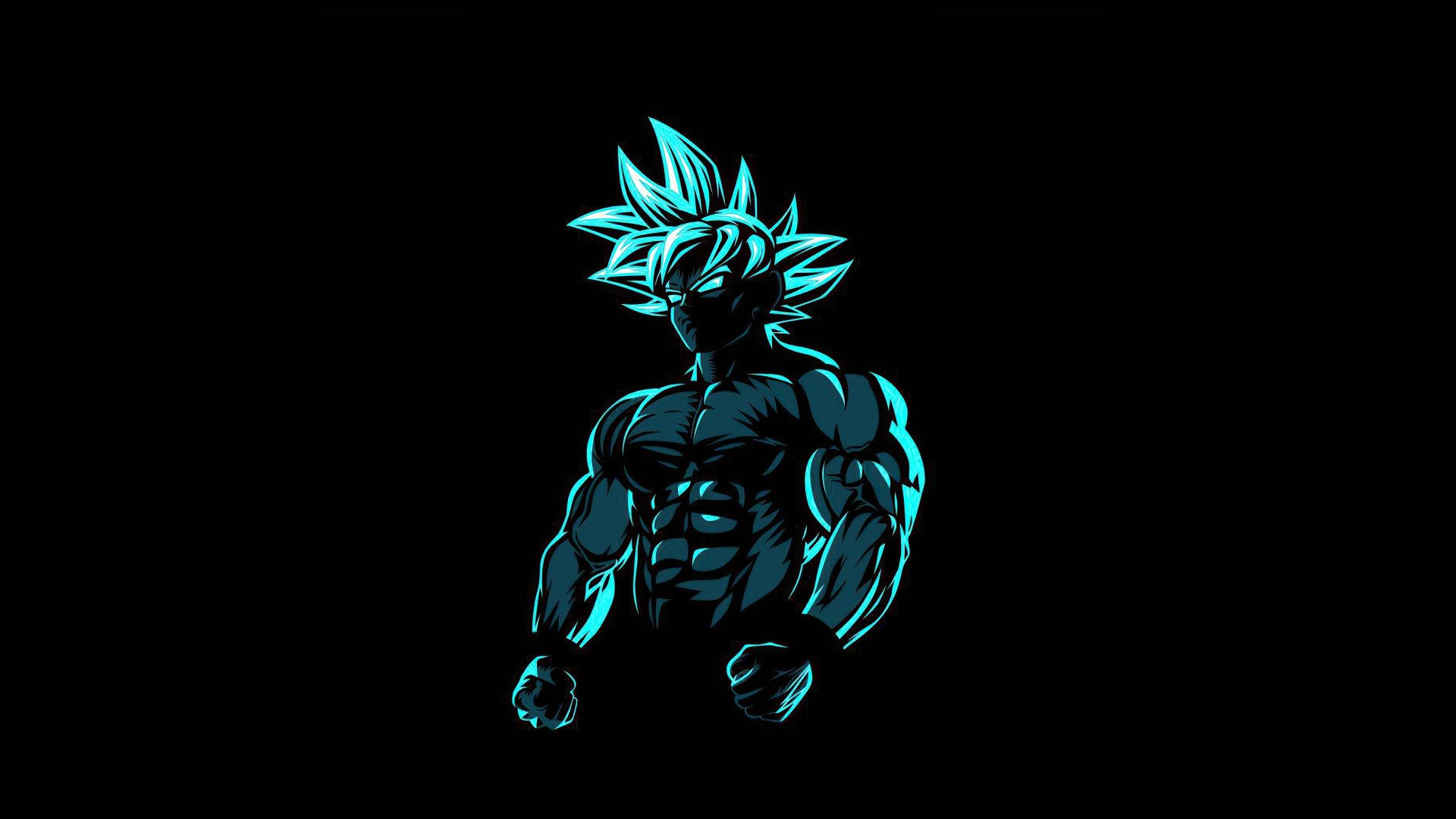 Goku Mørk Anime Estetisk Skrivebord — Mørk anime GIF Bakgrunner