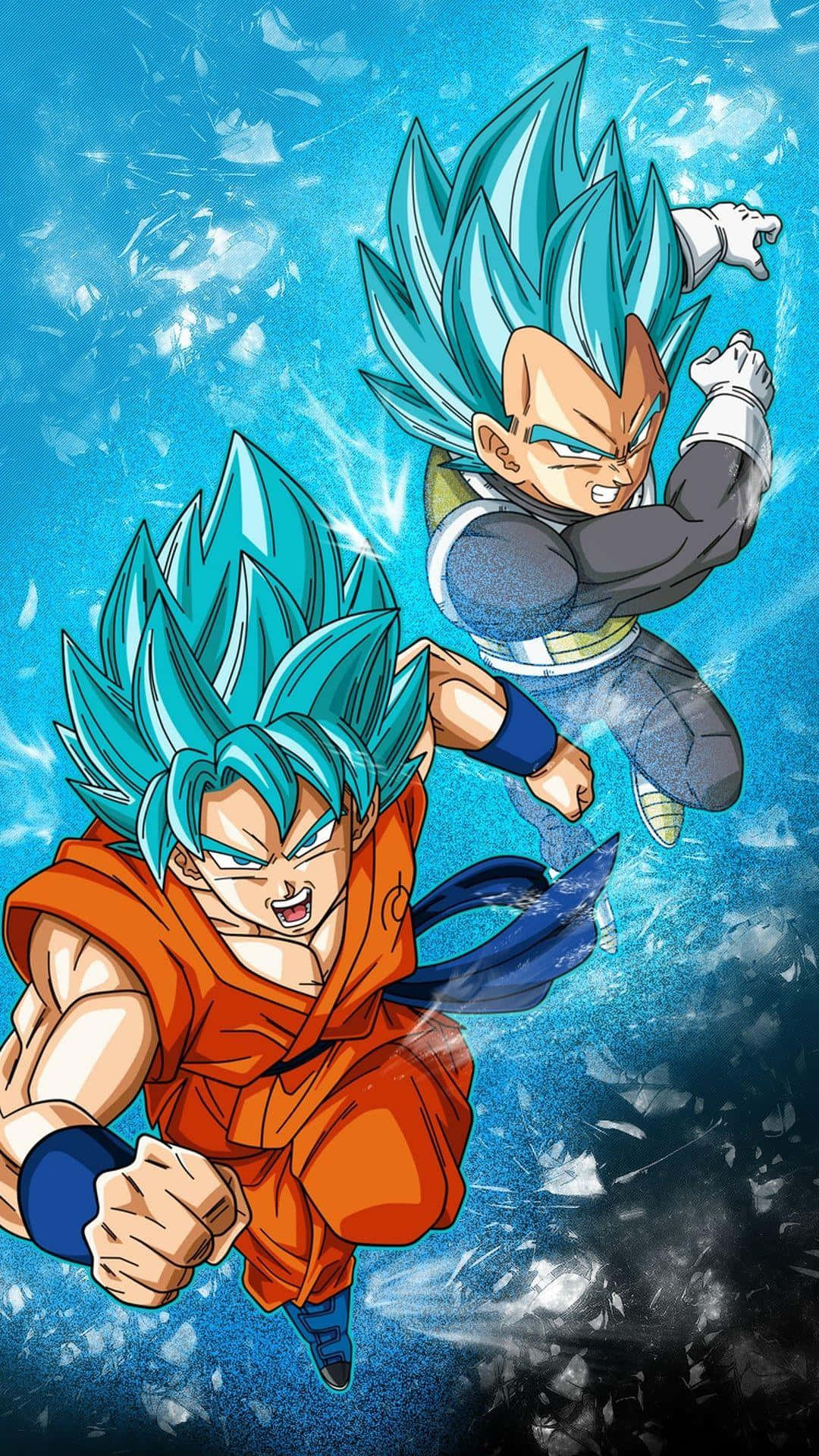 Goku og Vegeta Dragon Ball Z Blå Saiyan Bakgrunner