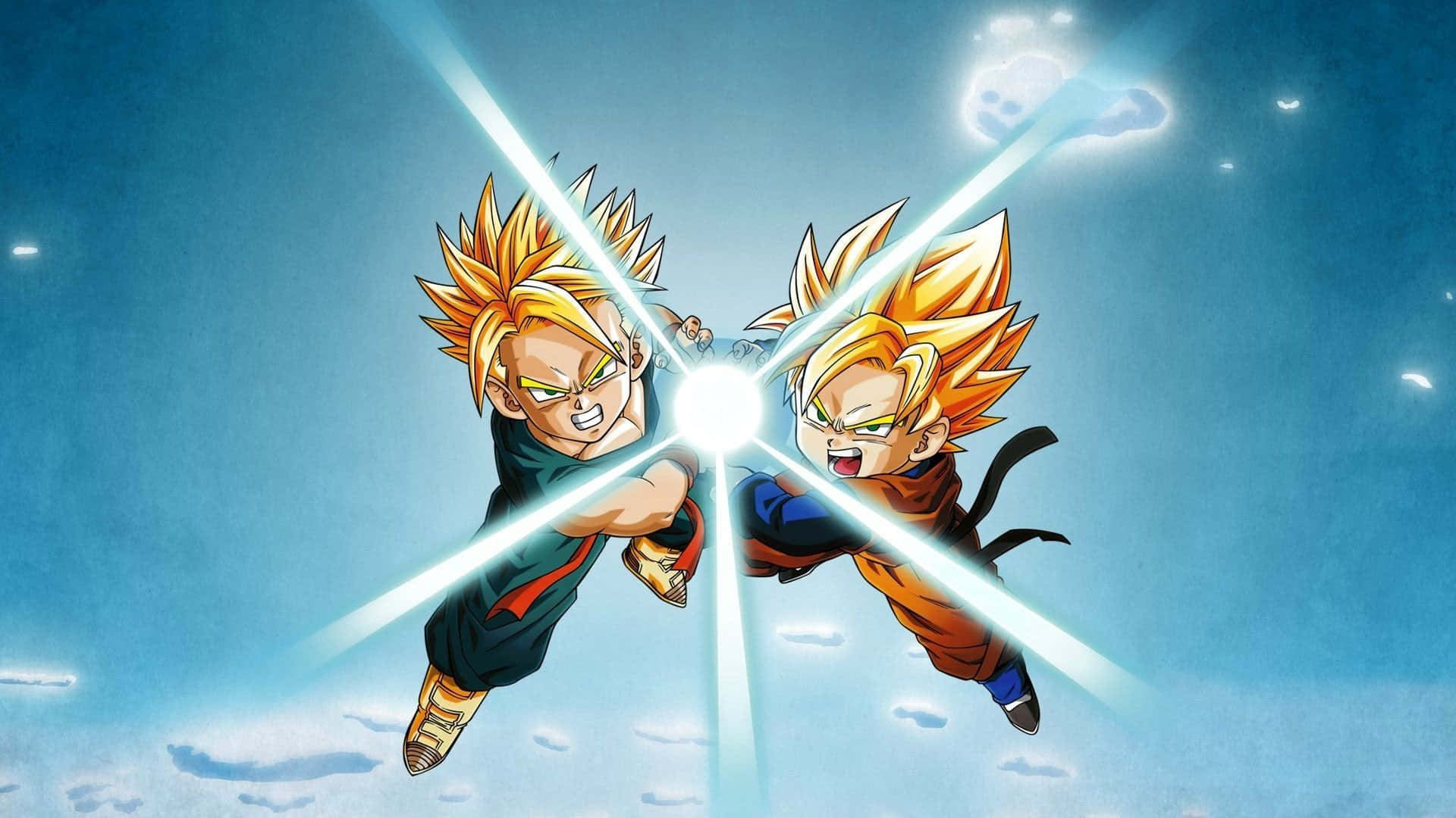 Goku og Vegeta i intens kamp fra Dragon Ball Z Bakgrunner