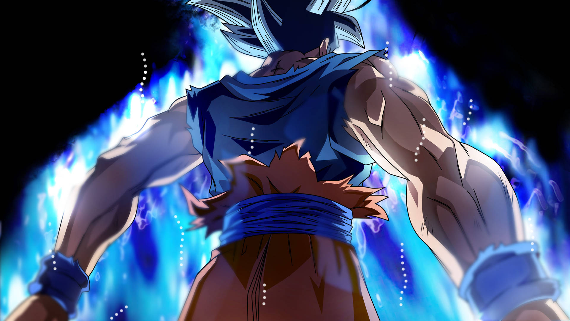 Bakgrunn av Son Goku i hans Super Saiyan-forvandling