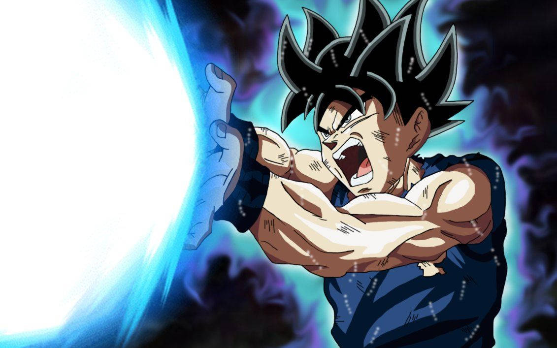 Goku slipper løs en kraftig Kamehameha-bølge Bakgrunner