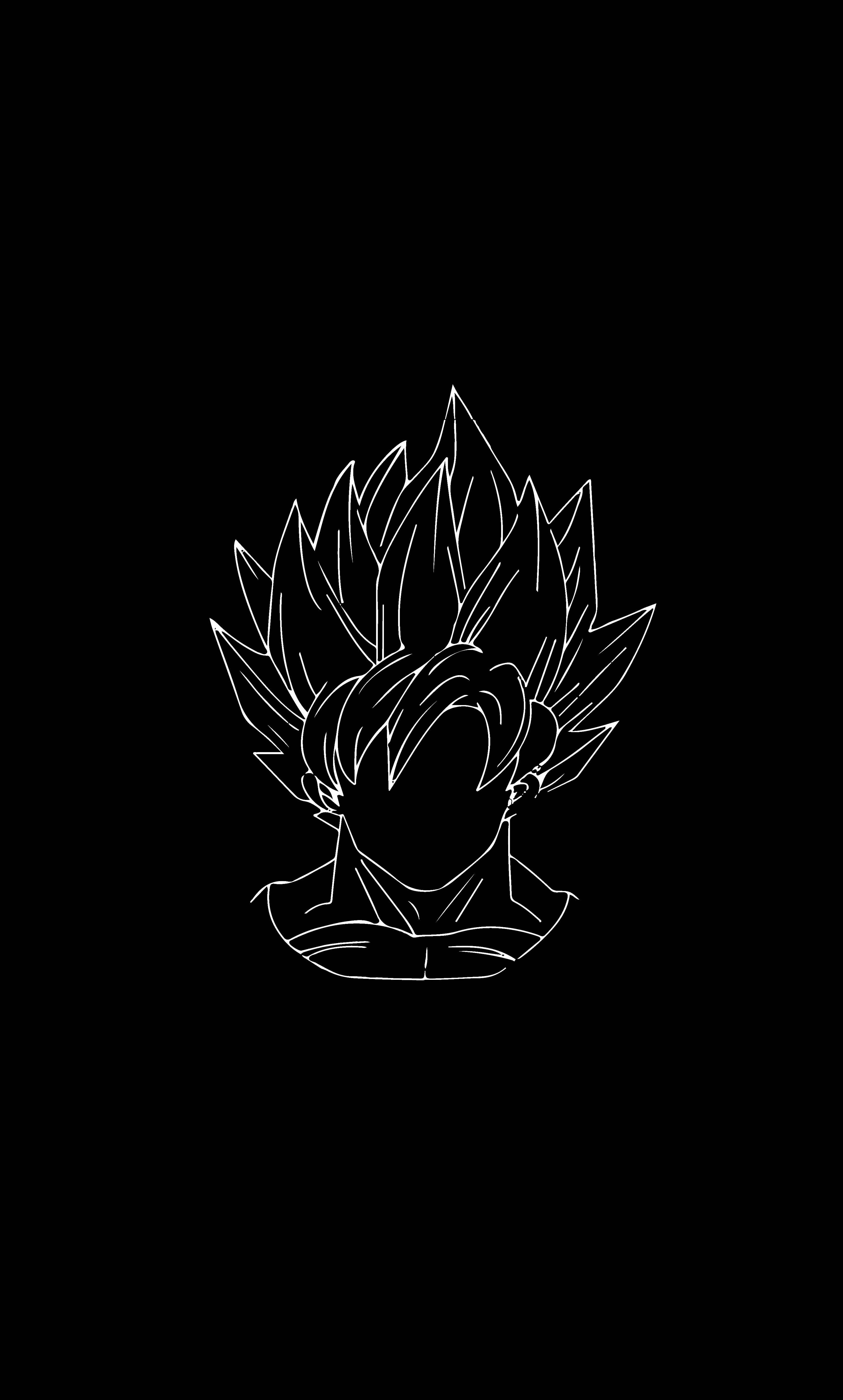 Goku Stensil Illustrasjon 8K Telefon Bakgrunner