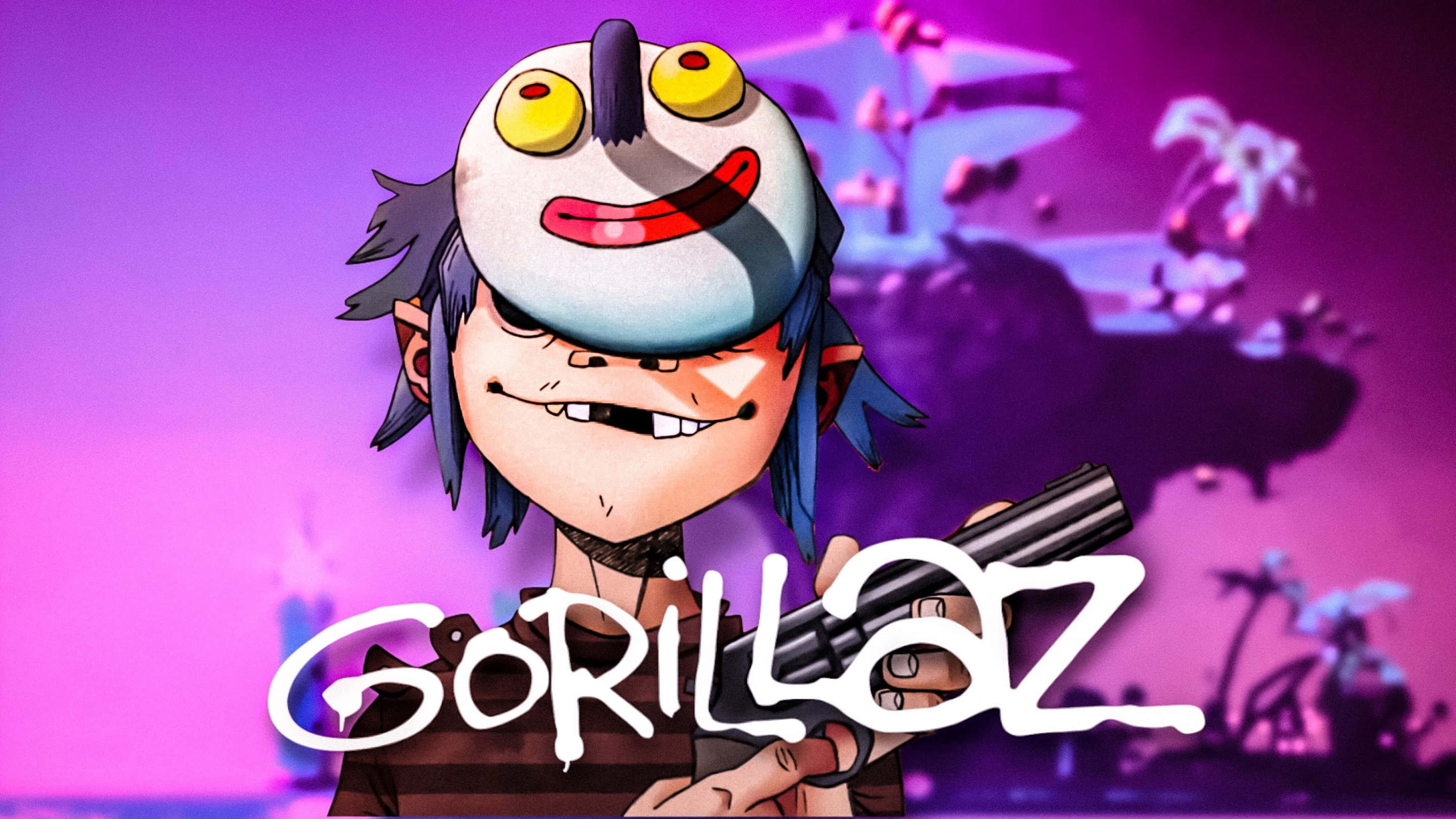 Gorillaz 4K 2D Lilla Estetikk Bakgrunner