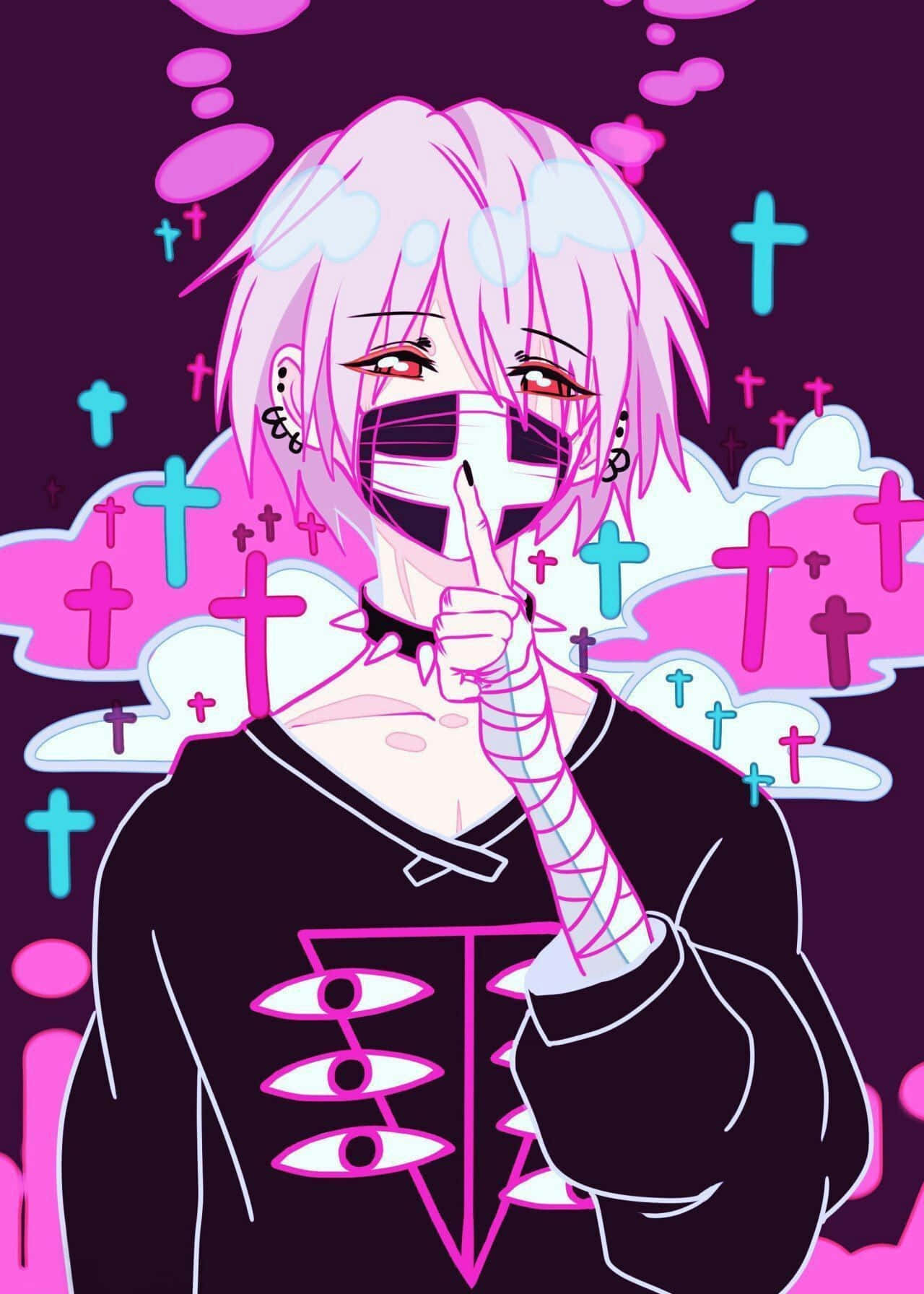 Gotisk pastell-animegutt Bakgrunner