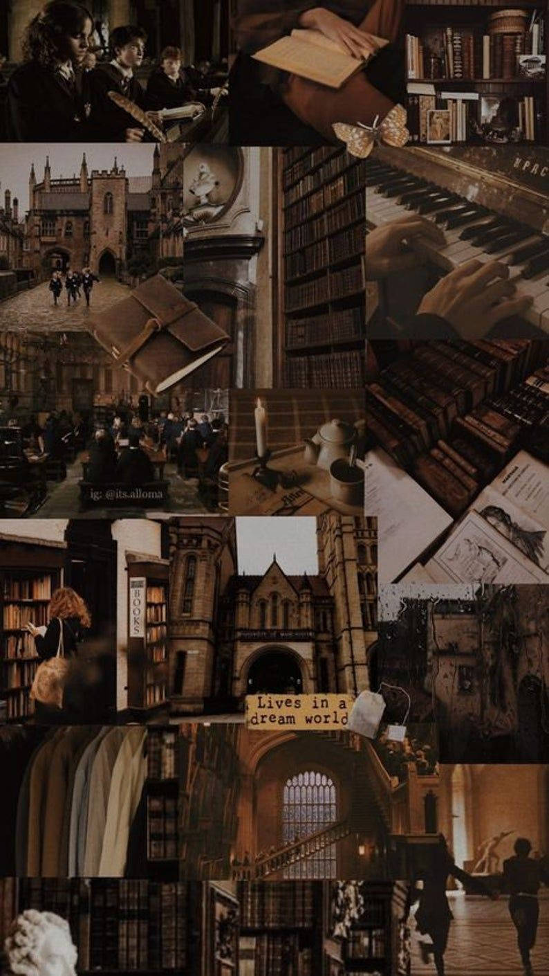 Grå og mørk akademisk estetisk collage Bakgrunner