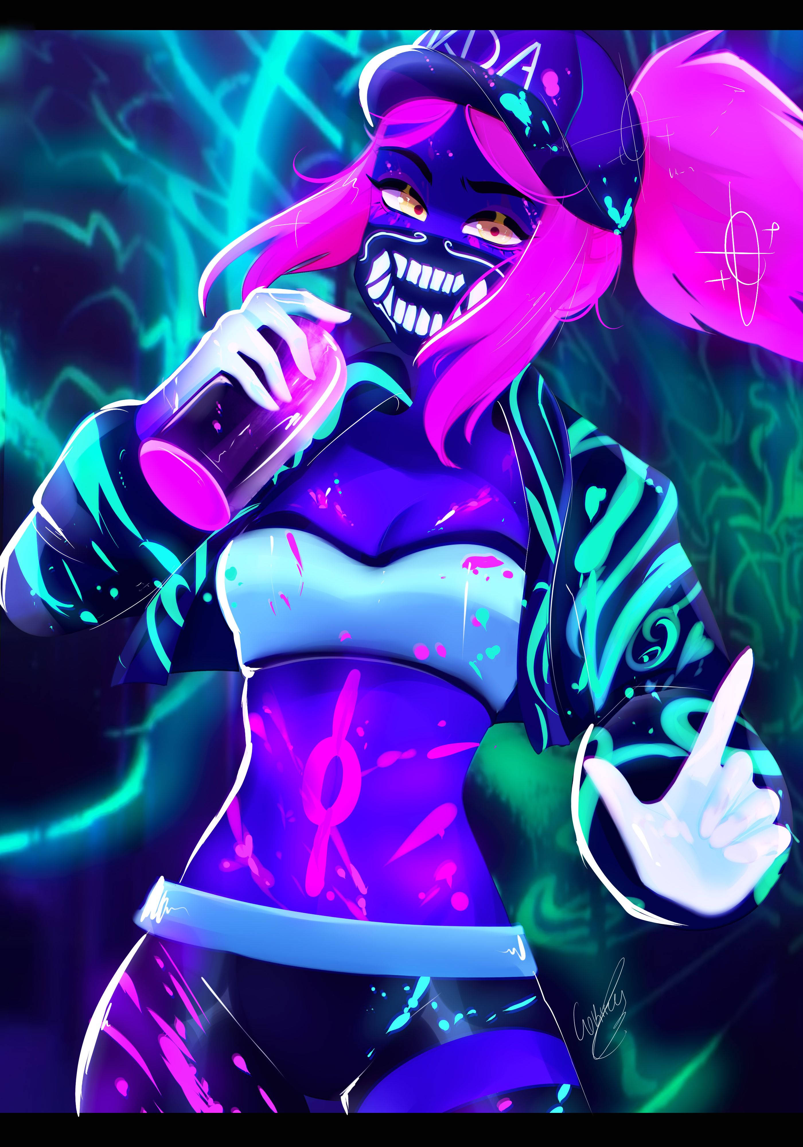Grafisk kunst LoL KDA Akali Bakgrunner