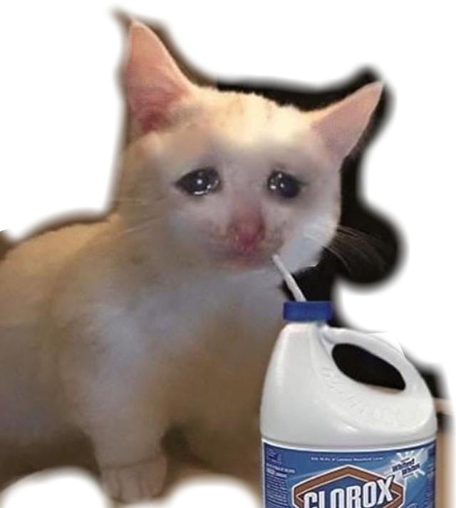 Gråtende katt med blekemiddel-meme Bakgrunner
