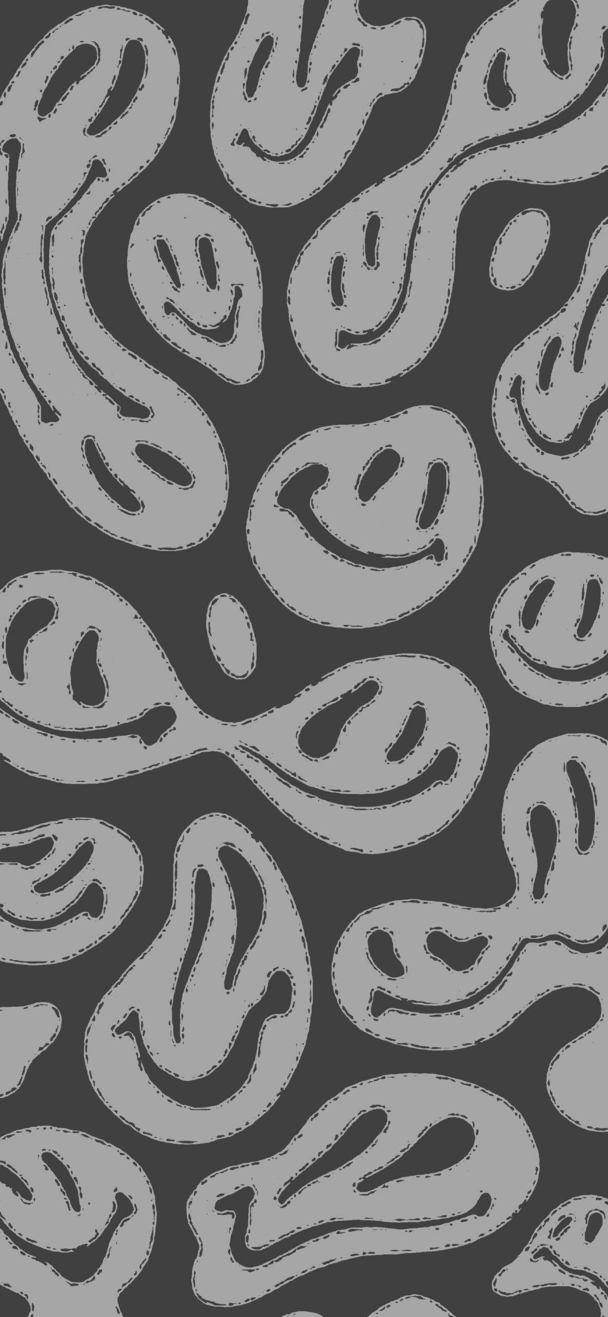 Gråtoner forvrengt smiley trippy estetikk Bakgrunner