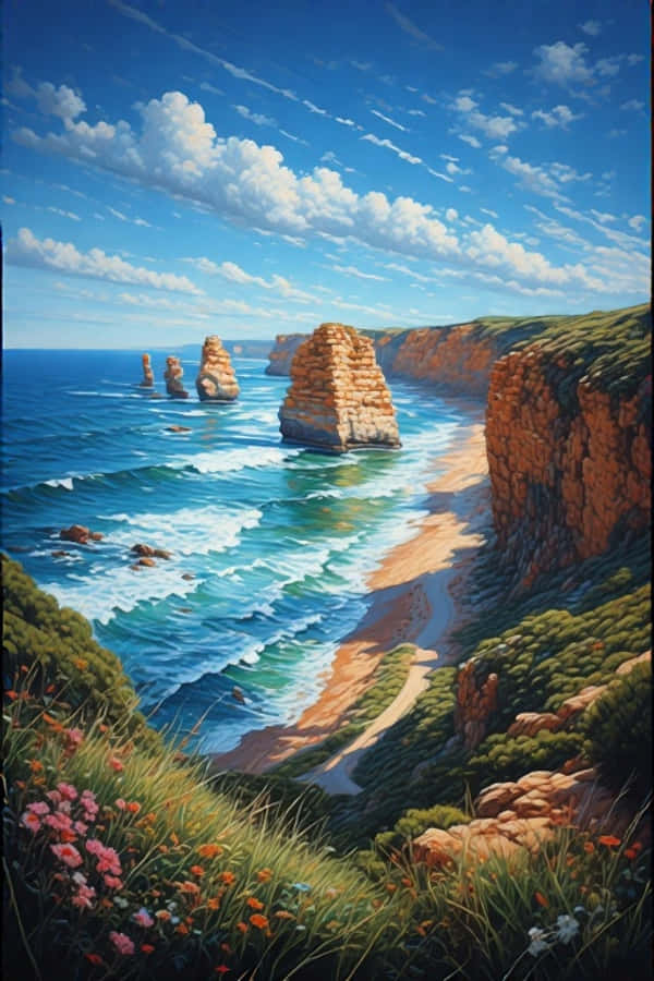 Great Ocean Road og Twelve Apostles Kyst 4K Bakgrunner