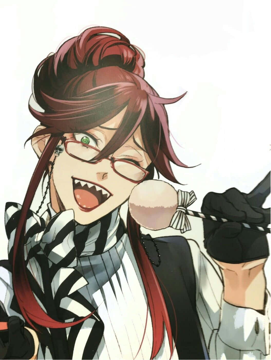 Grell Sutcliff inntar en fargerik og intens positur i en fengslende illustrasjon. Bakgrunner