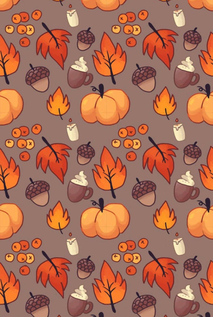 Gresskar, Eikenøtter Og Lønnblad Høst Halloween Bakgrunner