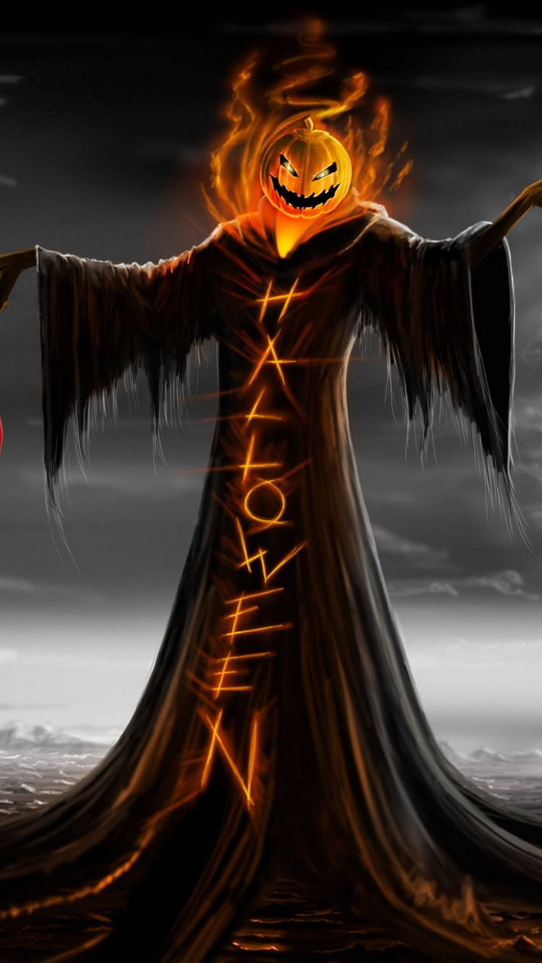 Gresskar Grim Reaper Halloween iPhone Bakgrunner