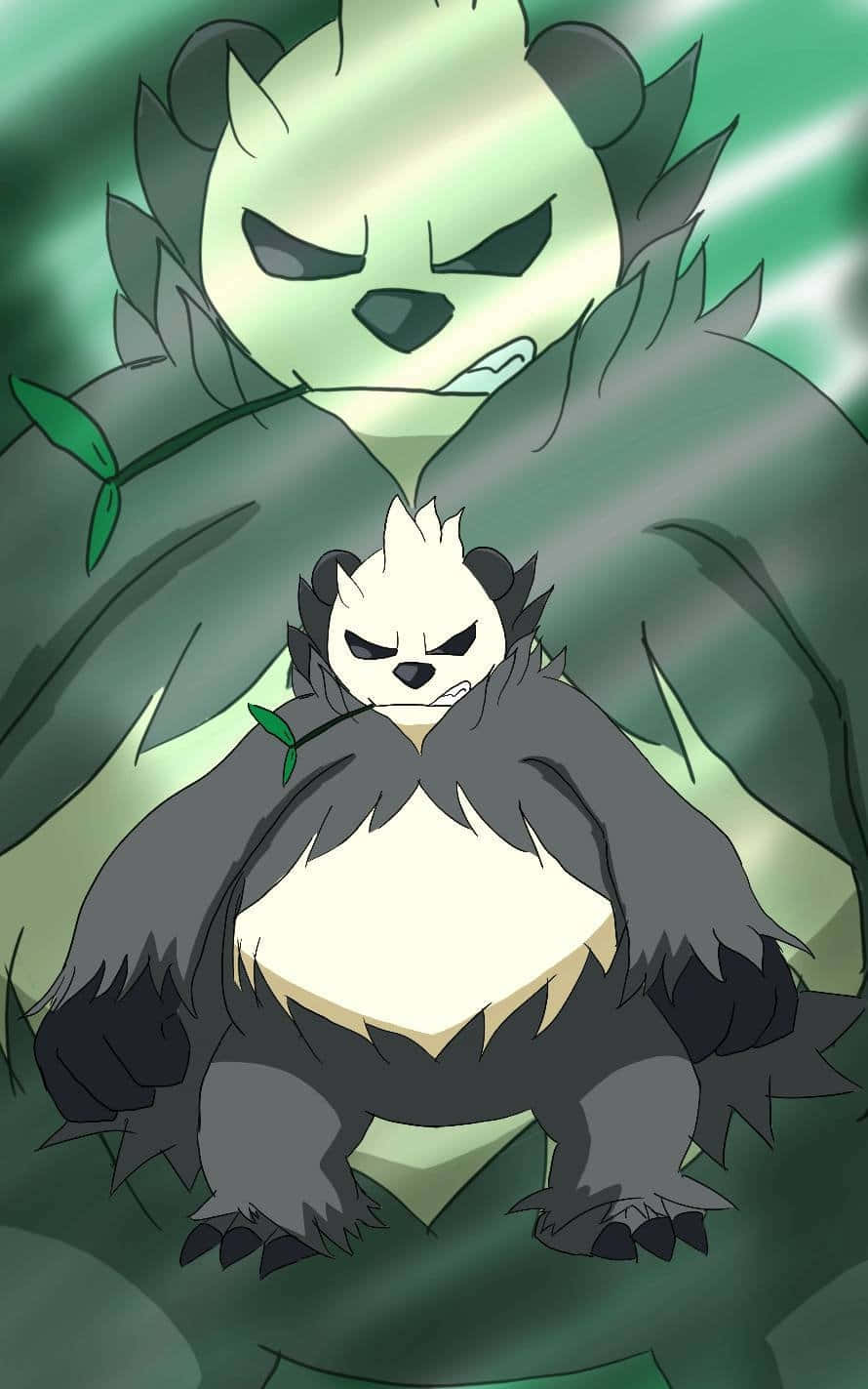 Grønn estetisk Pangoro-portrett Bakgrunner